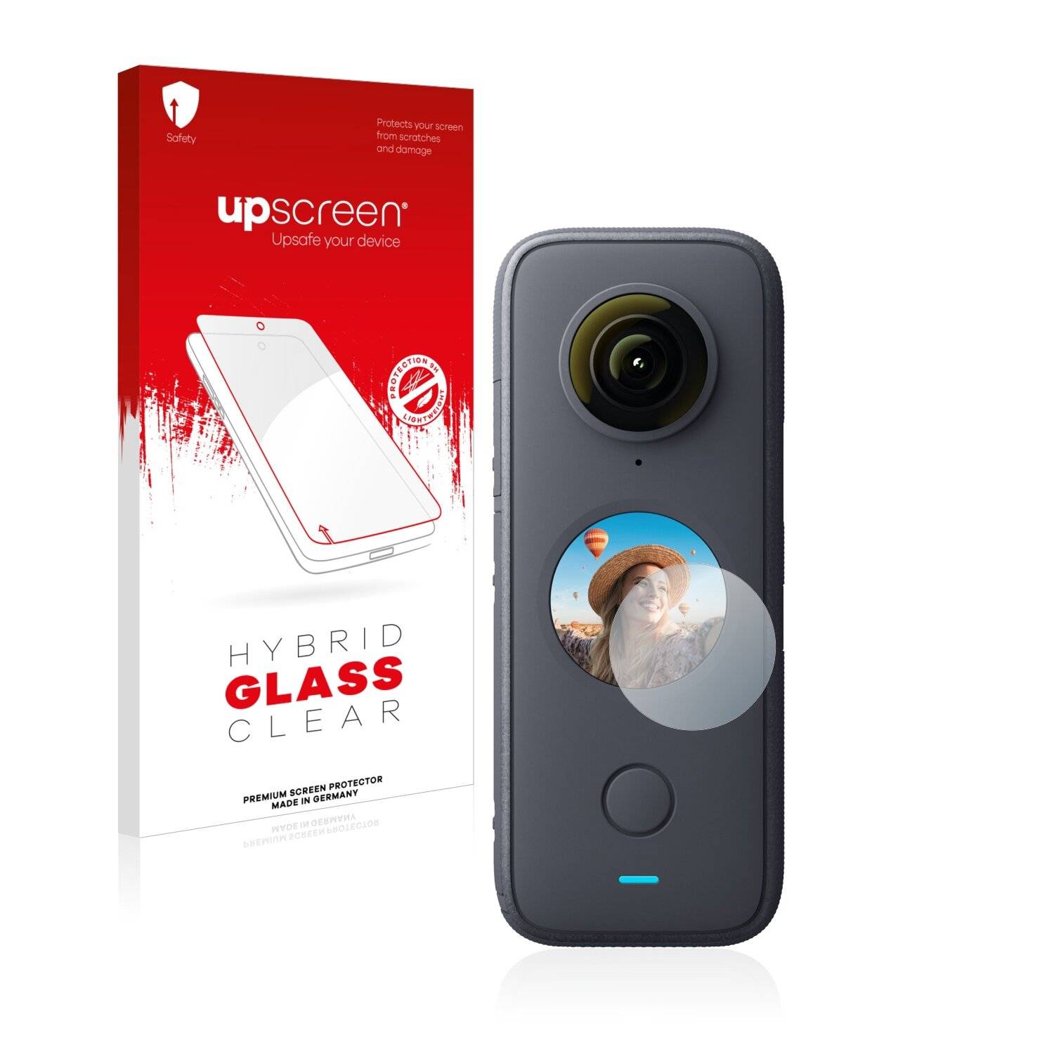 upscreen Hybrid Glass Clear Premium Schutzglas Folie für Insta360 One