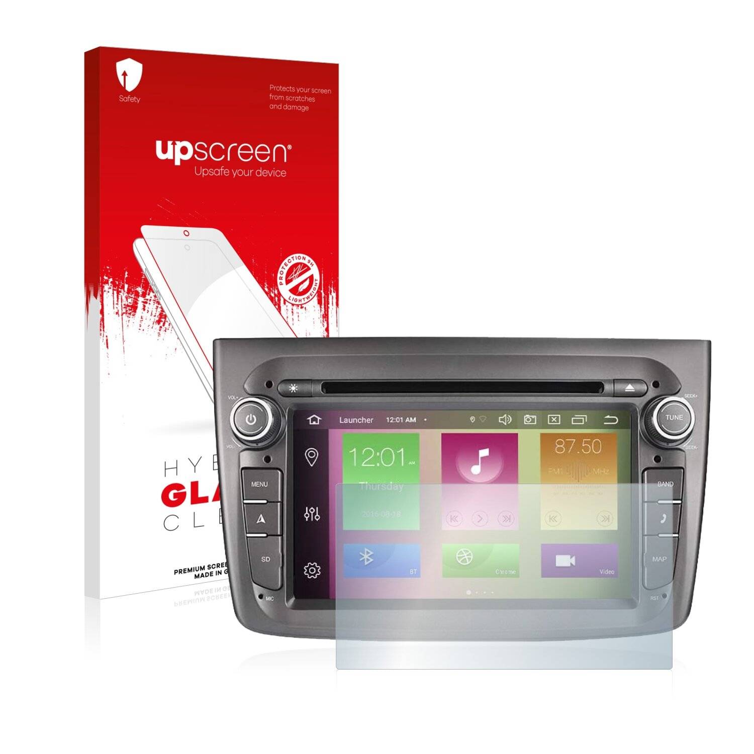 upscreen Hybrid Glass Clear Premium Schutzglas Folie für Alfa Romeo Mito 2008-2012