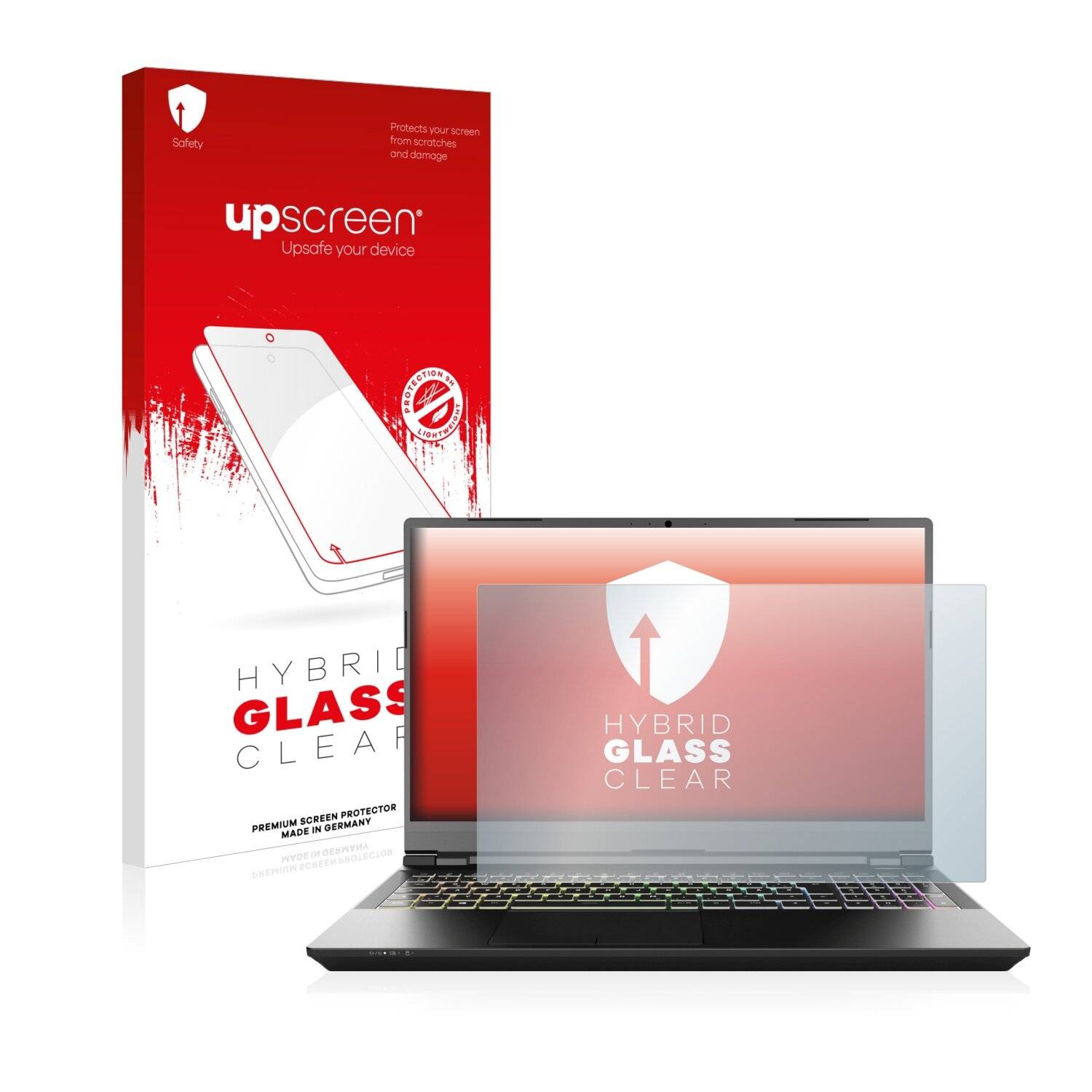 upscreen Hybrid Glass Clear Premium Schutzglas Folie für Schenker XMG Pro