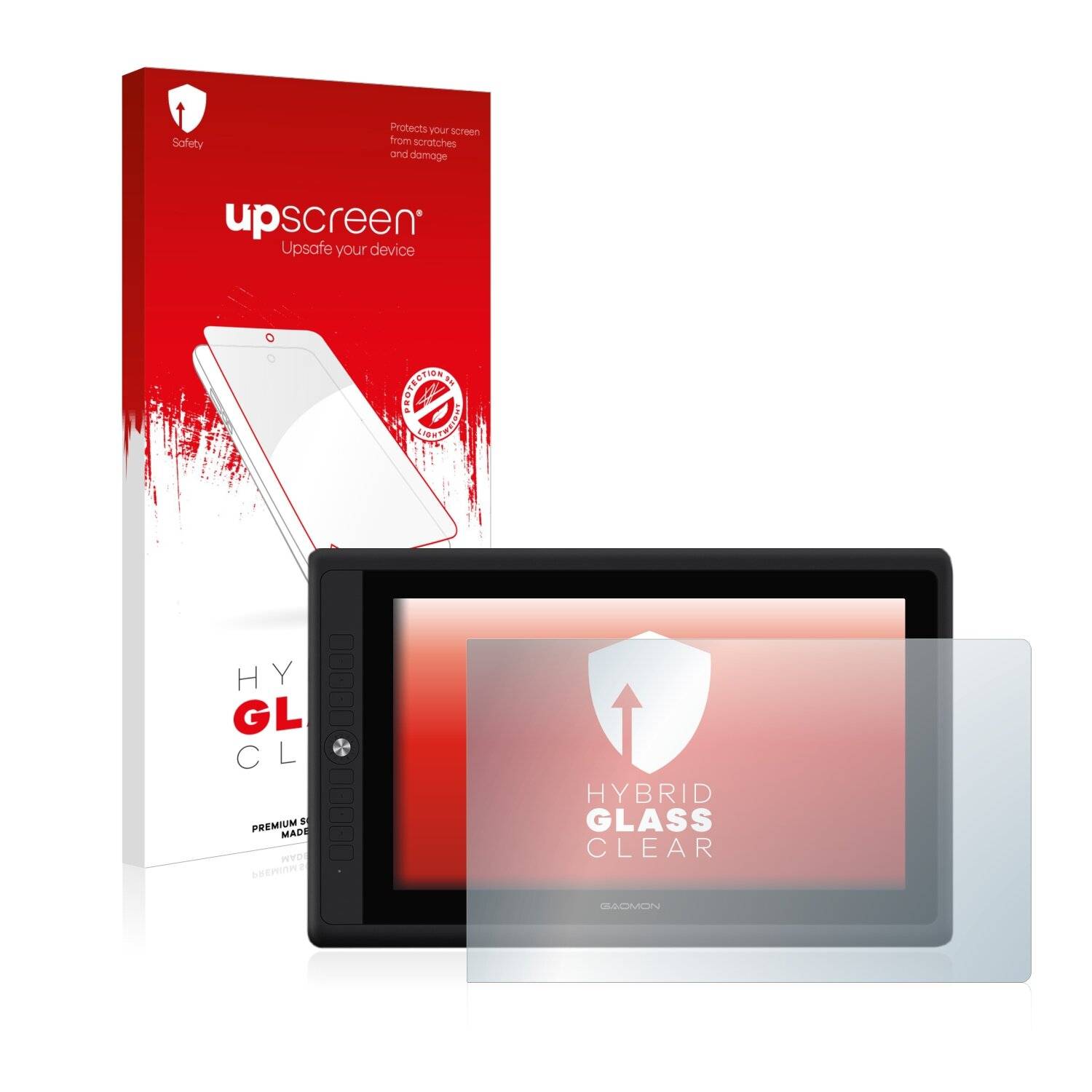 upscreen Hybrid Glass Clear Premium Schutzglas Folie für Gaomon PD156