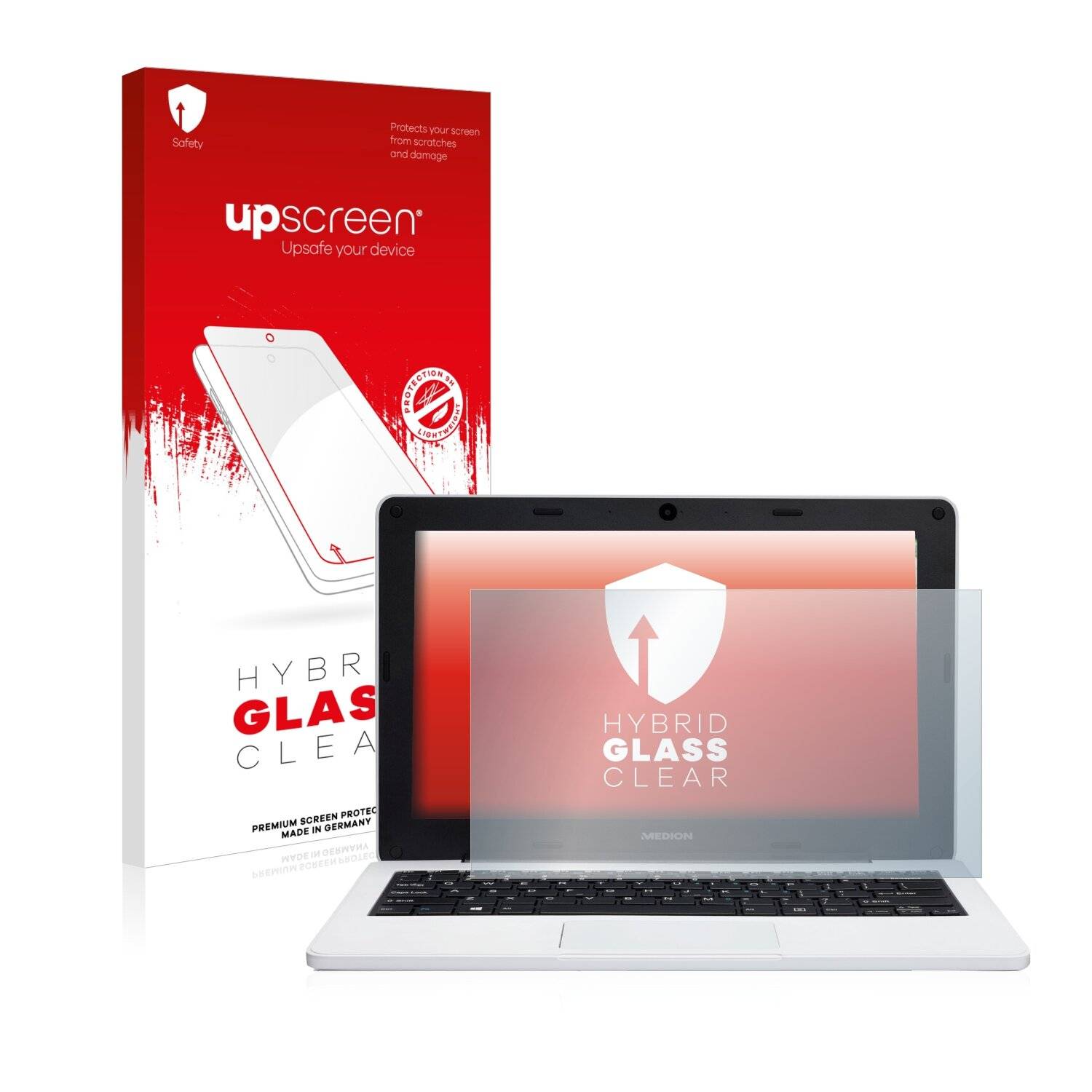 upscreen Hybrid Glass Clear Premium Schutzglas Folie für Medion Akoya