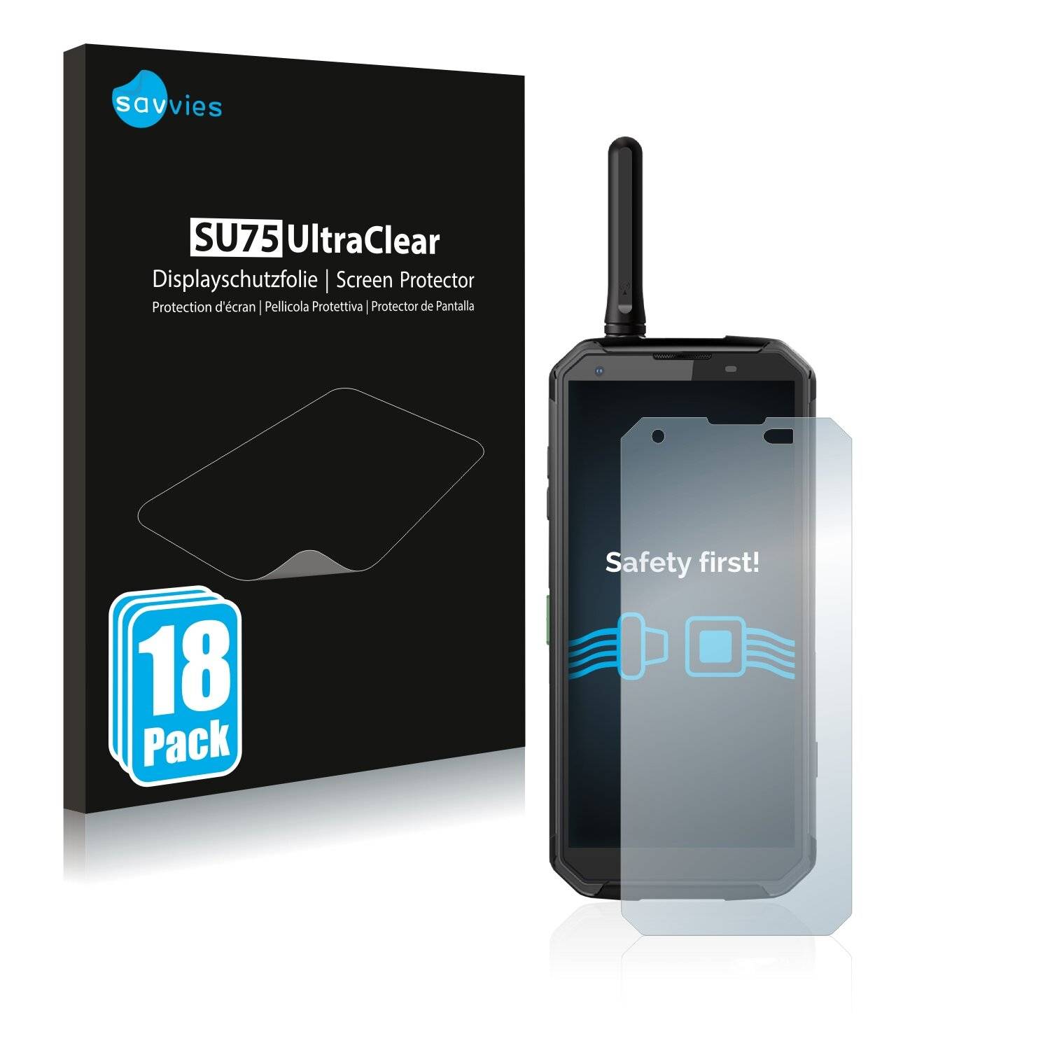 18x Savvies SU75 Displayschutzfolie für Blackview BV9500