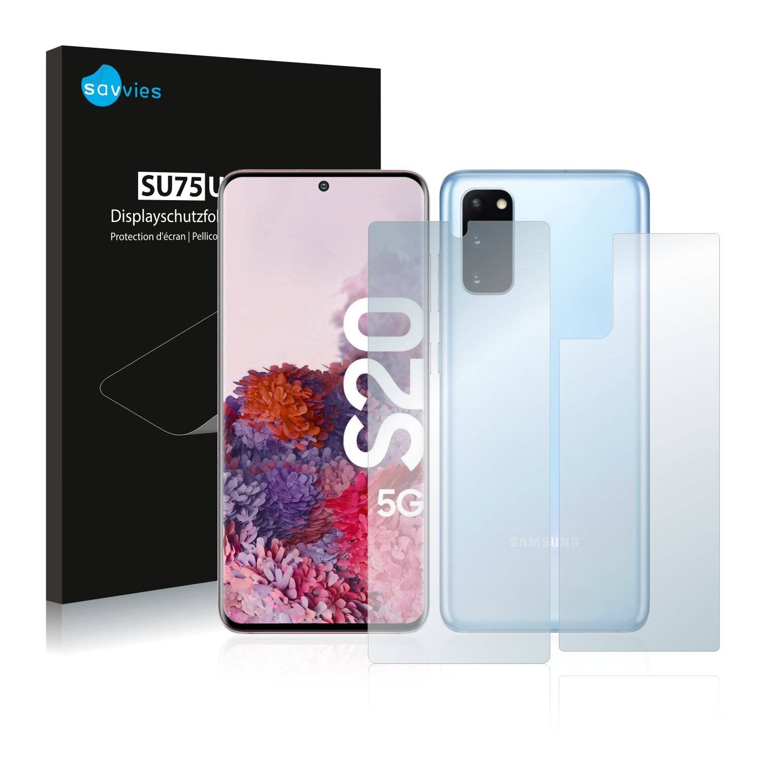18x Savvies SU75 Displayschutzfolie für Samsung Galaxy S20 (Vorder +
