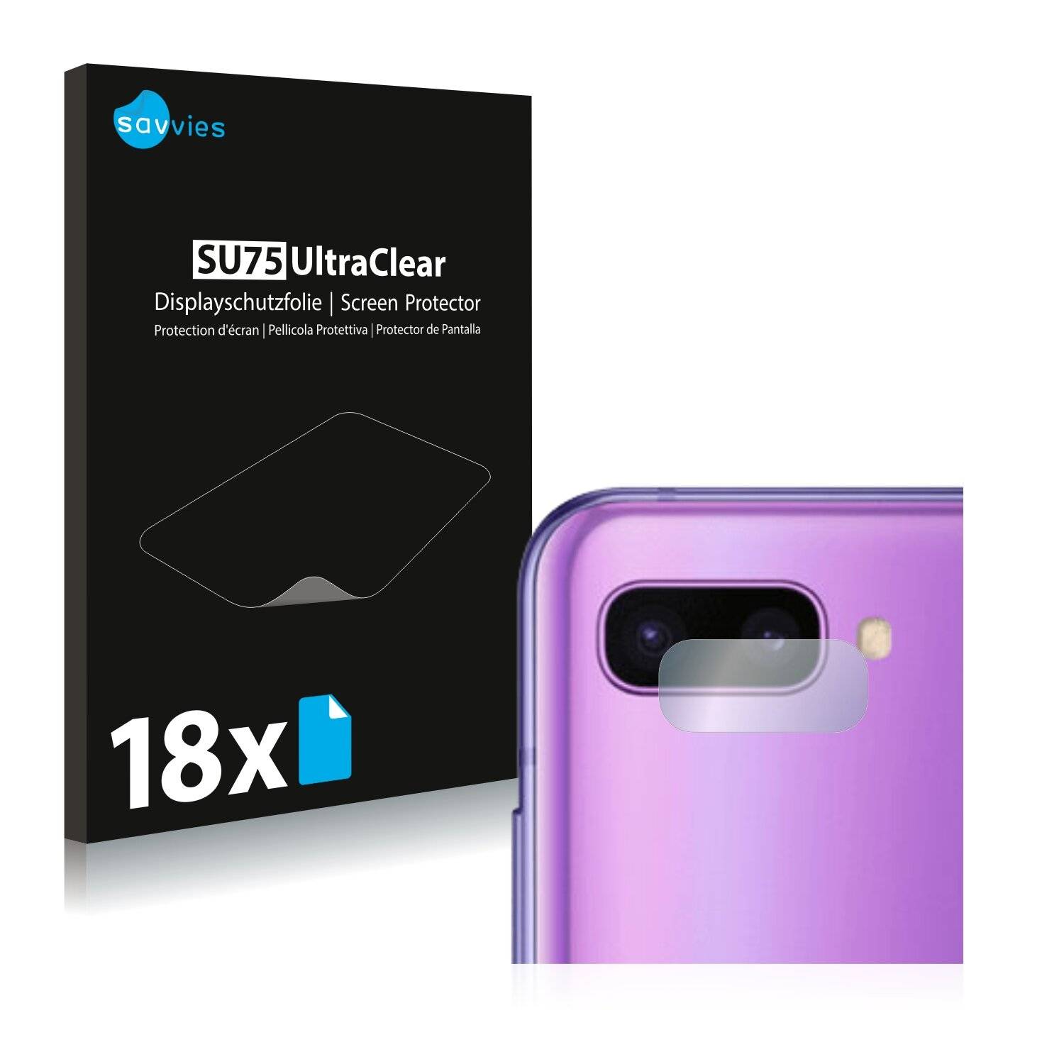 18x Savvies SU75 Displayschutzfolie für Samsung Galaxy Z Flip (NUR