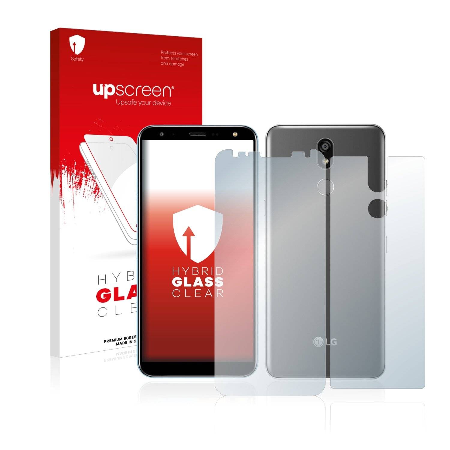 upscreen Hybrid Glass Clear Premium Schutzglas Folie für LG K40 (Vorder +