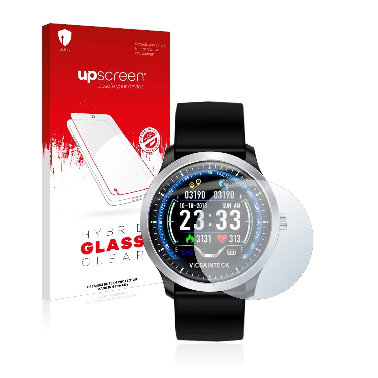 upscreen Hybrid Glass Clear Premium Schutzglas Folie für Vicsainteck