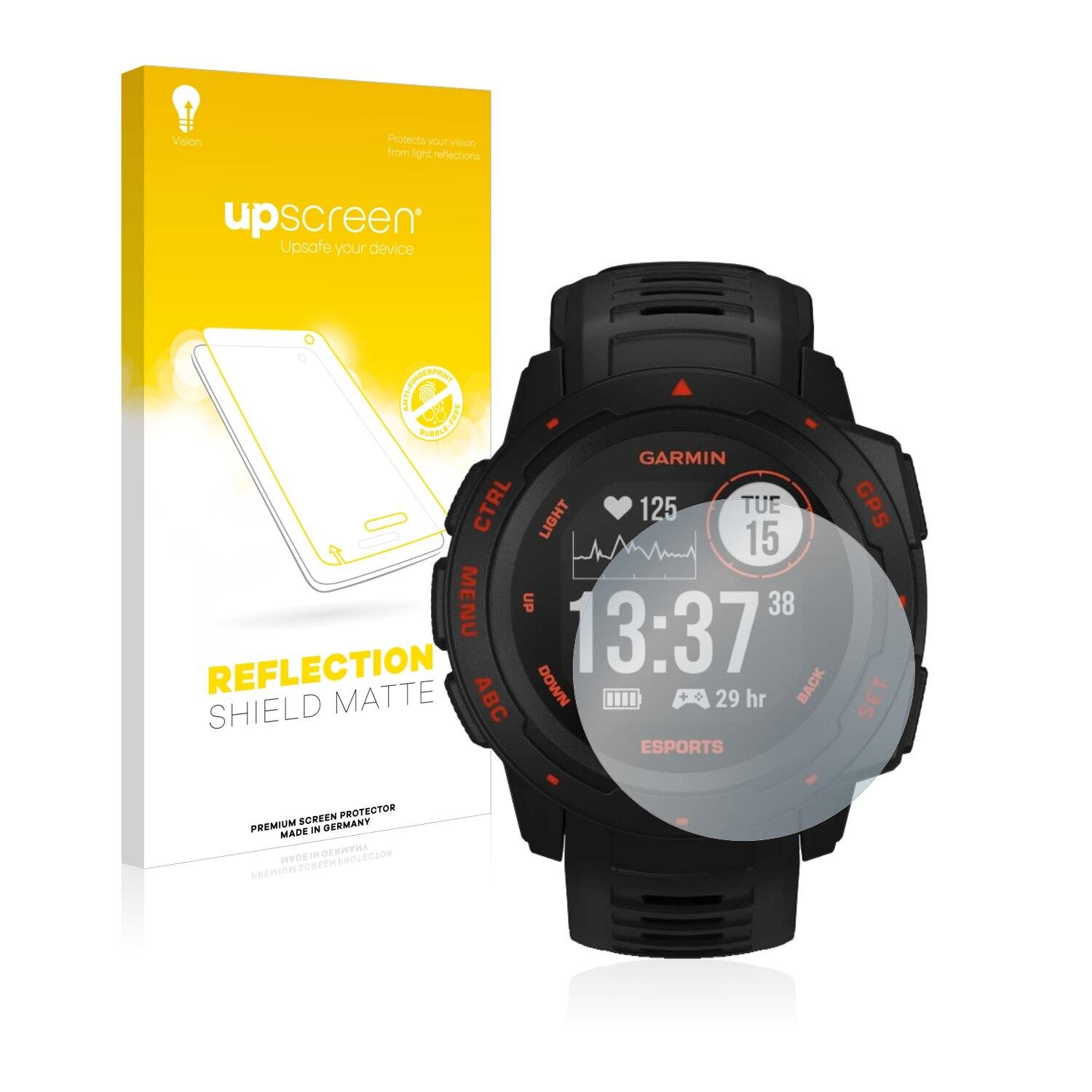 upscreen Reflection Shield Matte Premium Displayschutzfolie für Garmin Instinct