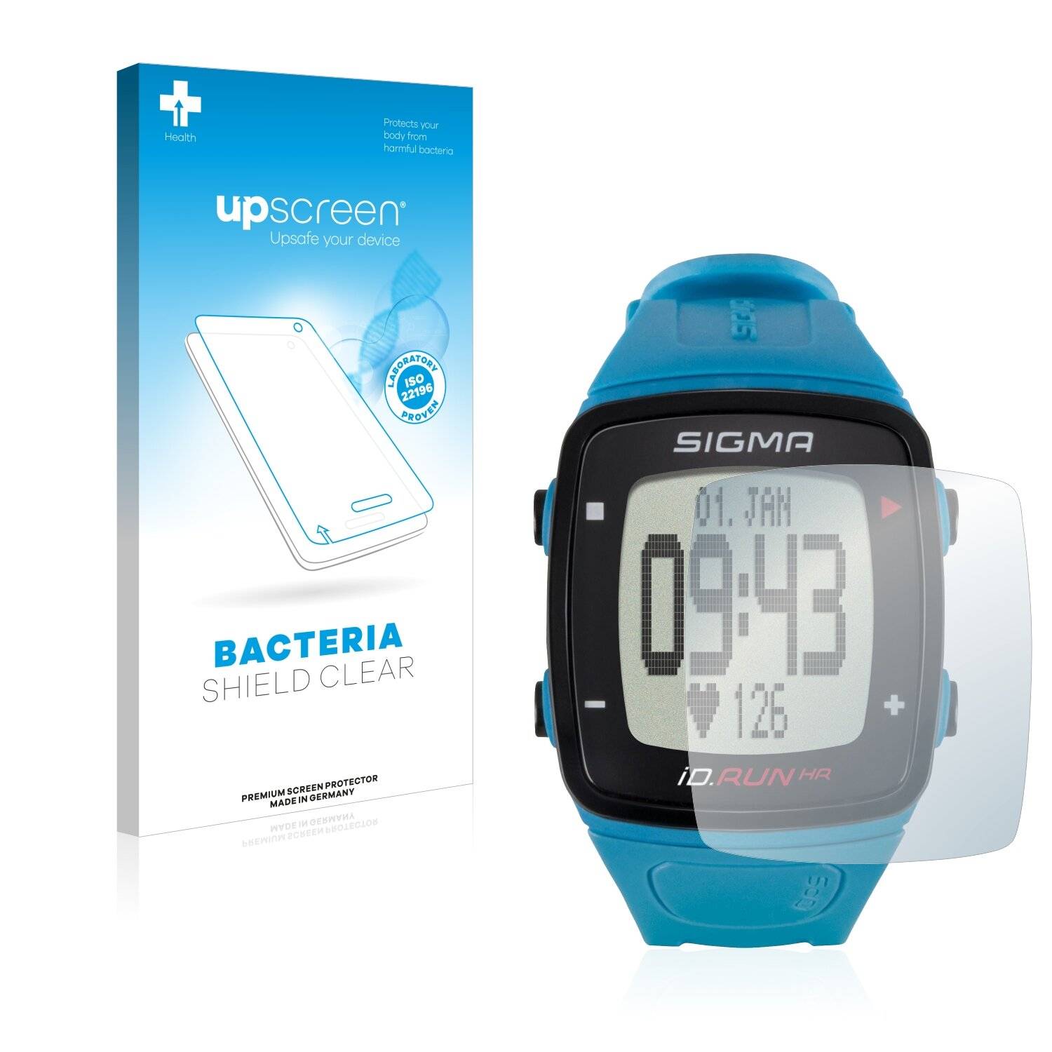 upscreen Bacteria Shield Clear Premium Antibakterielle Displayschutzfolie für Sigma iD Run