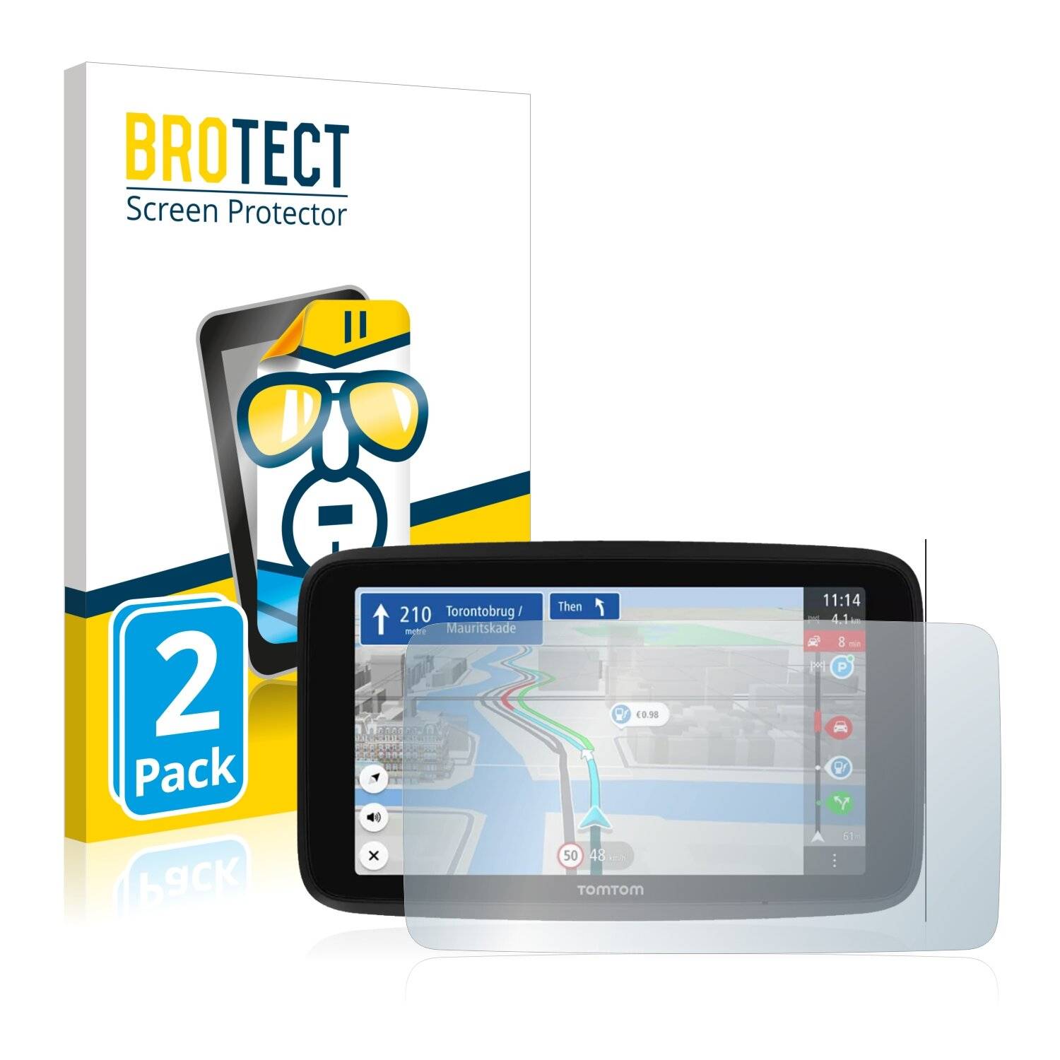 2x BROTECT HD-Clear Displayschutzfolie für TomTom GO Discover