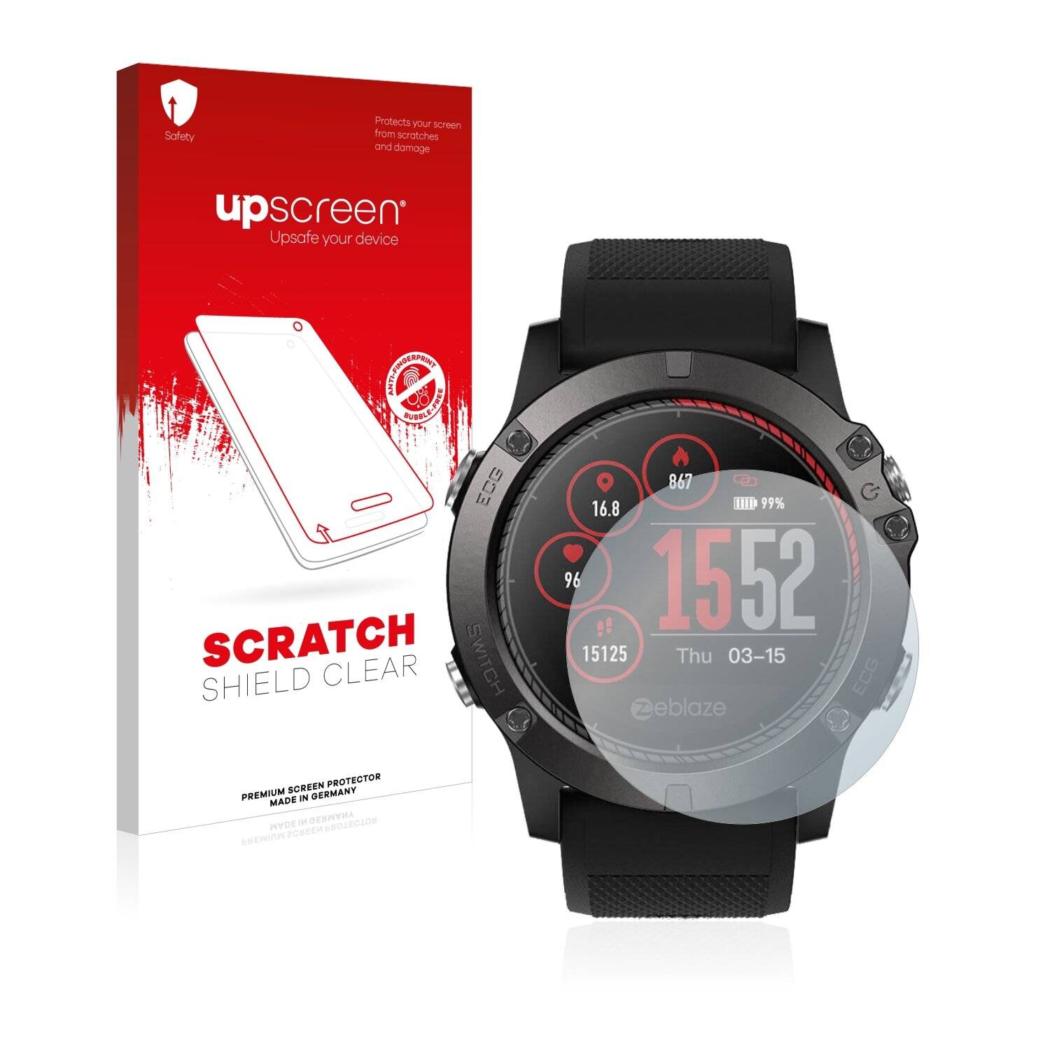 upscreen Scratch Shield Clear Premium Displayschutzfolie für Zeblaze Vibe 3