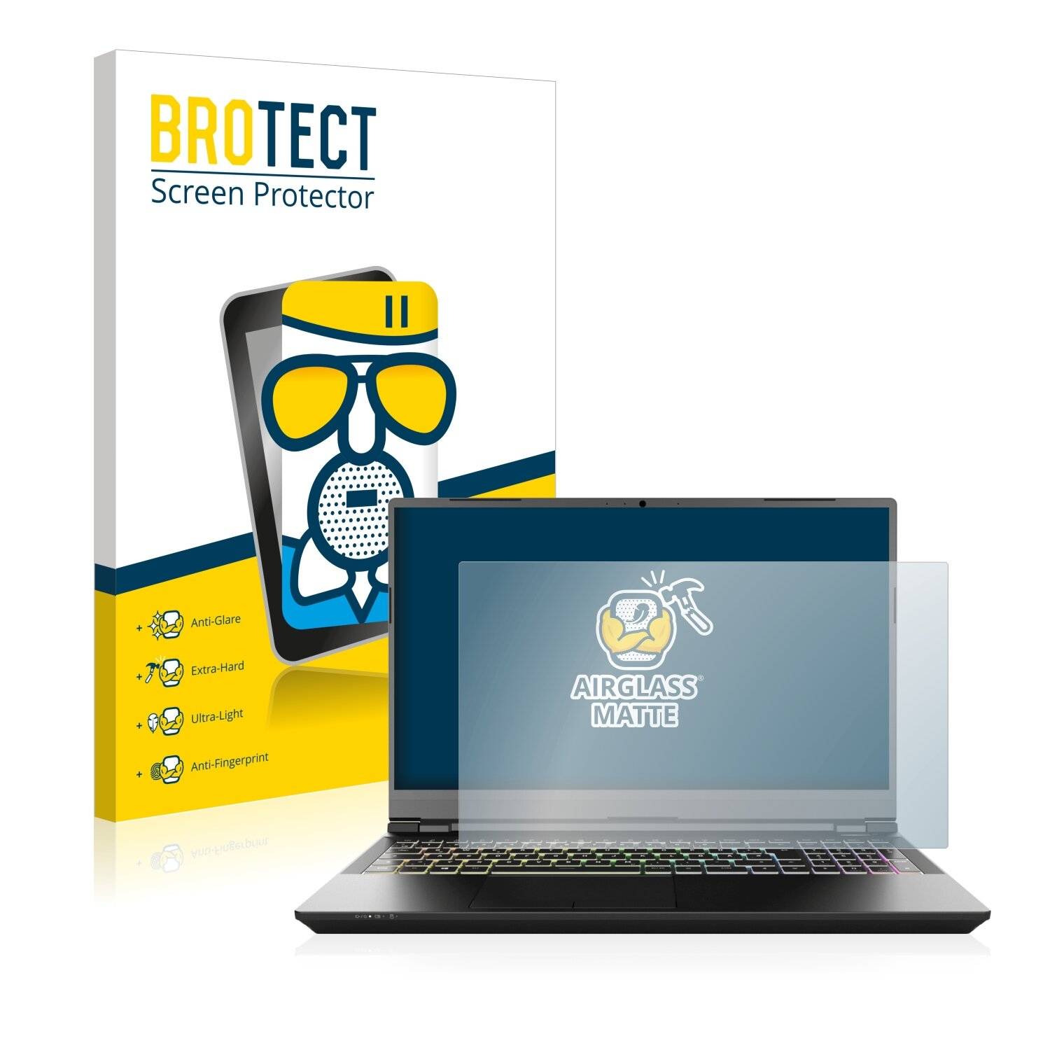 BROTECT AirGlass Matte Schutzglas Folie für Schenker XMG Pro