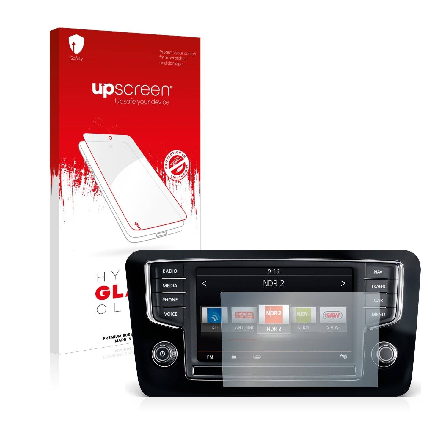 upscreen Hybrid Glass Clear Premium Schutzglas Folie für Volkswagen Multivan 2015 Composition