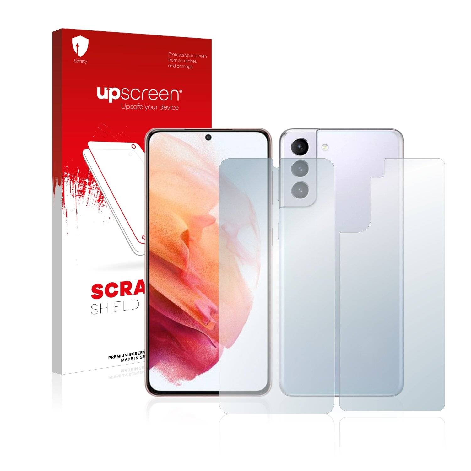 upscreen Scratch Shield Clear Premium Displayschutzfolie für Samsung Galaxy S21 5G (Vorder +