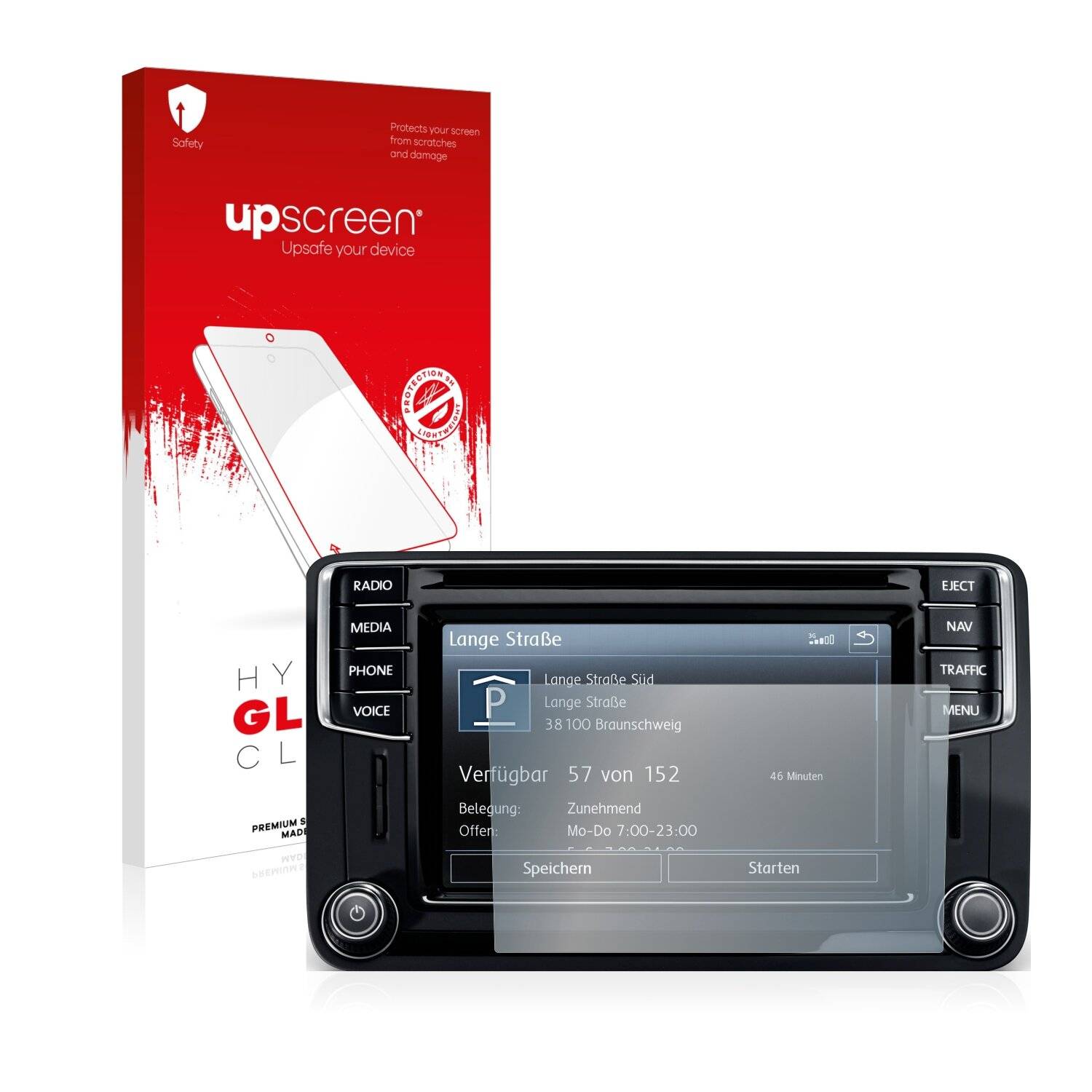 upscreen Hybrid Glass Clear Premium Schutzglas Folie für Volkswagen Caravelle 2015 Discover