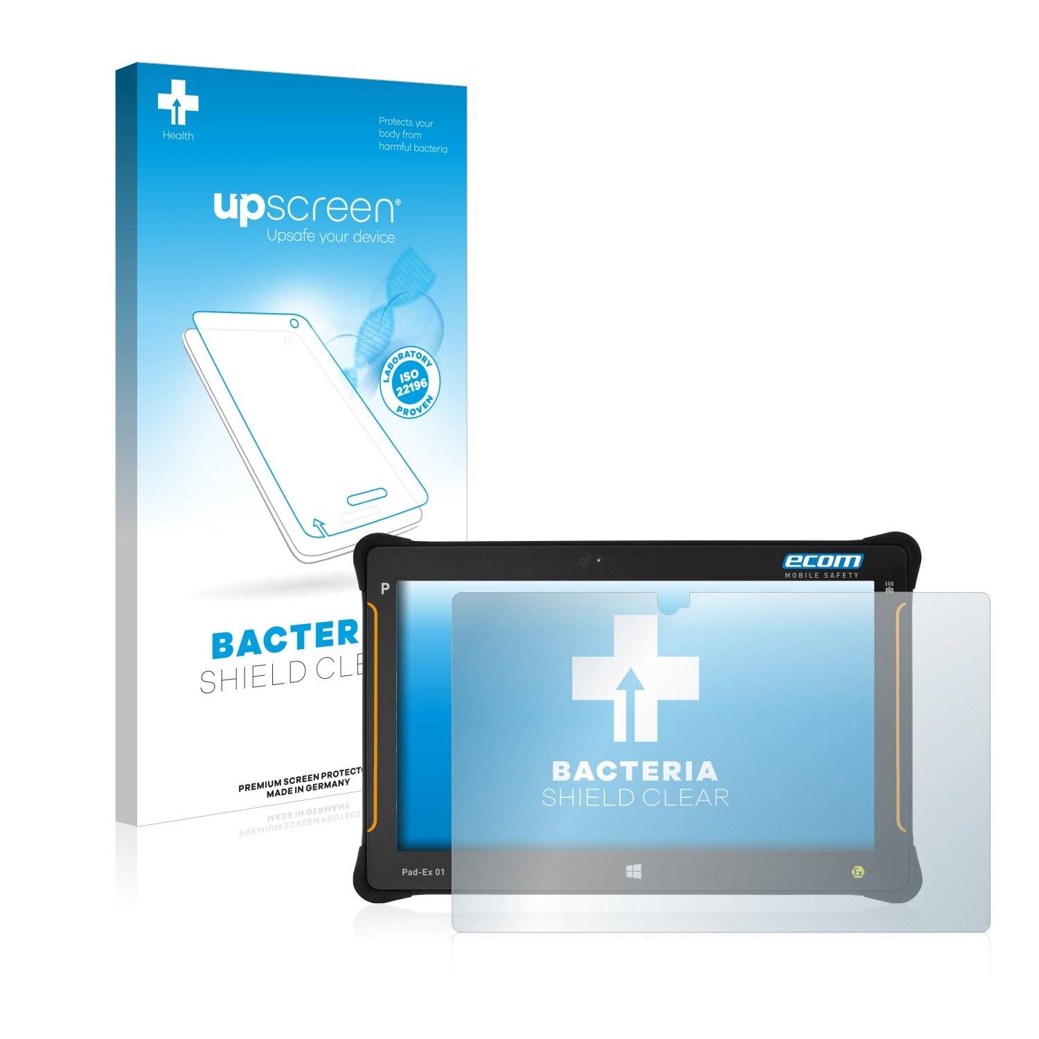 upscreen Bacteria Shield Clear Premium Antibakterielle Displayschutzfolie für Ecom Pad Ex