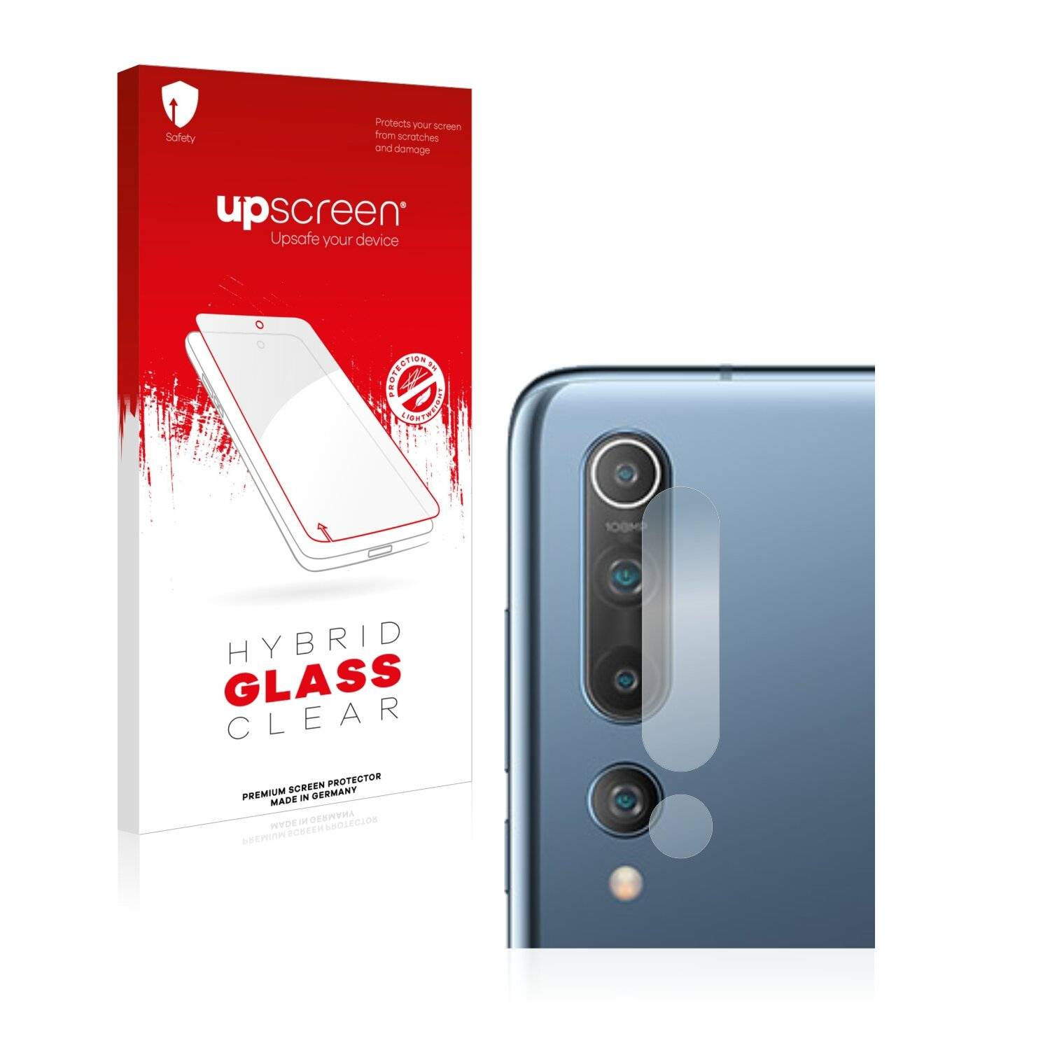 upscreen Hybrid Glass Clear Premium Schutzglas Folie für Xiaomi Mi 10 (NUR