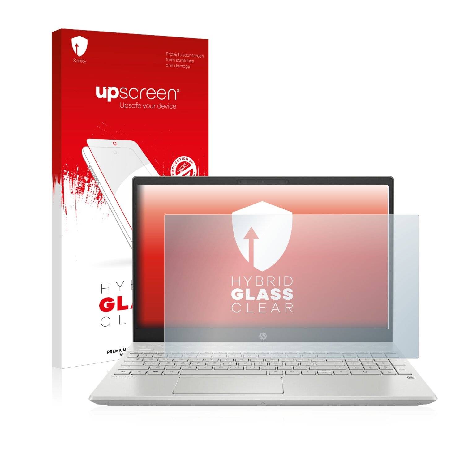 upscreen Hybrid Glass Clear Premium Schutzglas Folie für HP Pavilion
