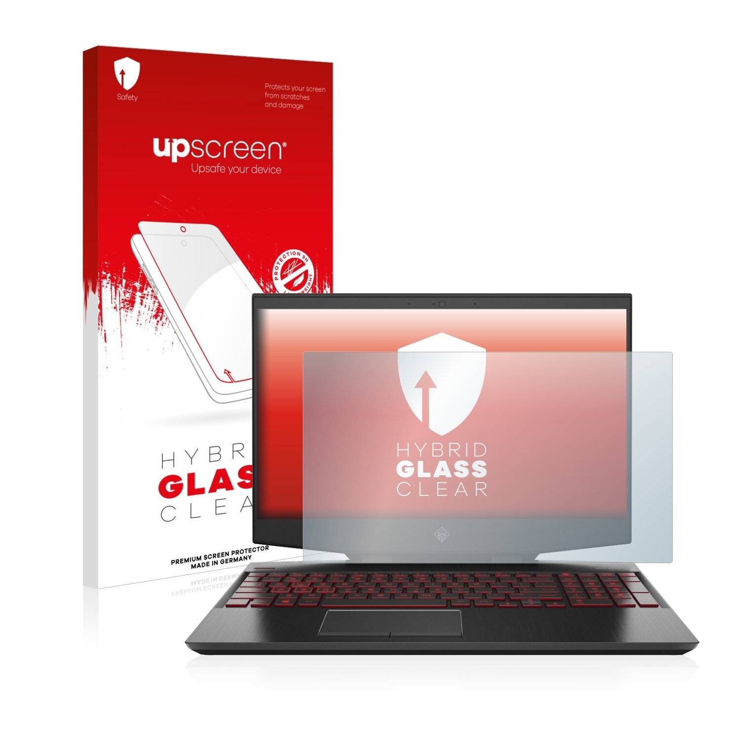 upscreen Hybrid Glass Clear Premium Schutzglas Folie für HP Omen
