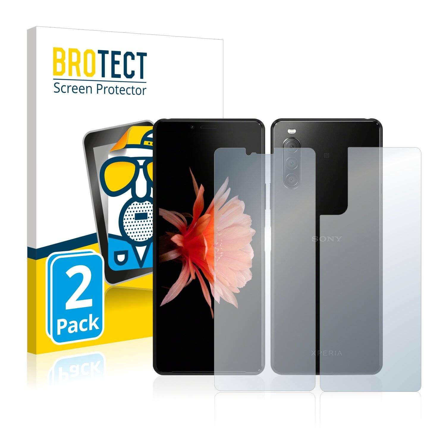 2x BROTECT Matte Displayschutzfolie für Sony Xperia 10 II (Vorder + Rückseite) -