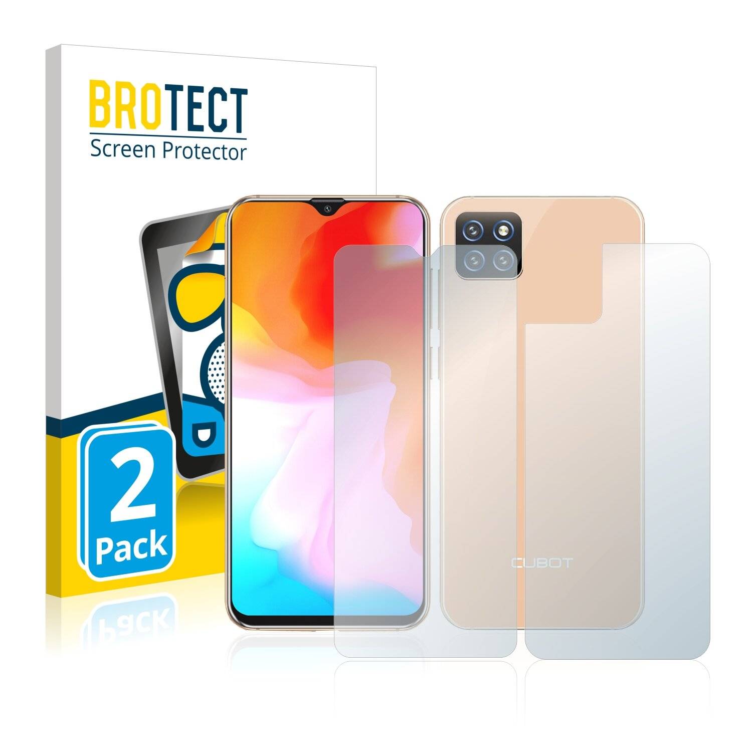 2x BROTECT Matte Displayschutzfolie für Cubot X20 Pro (Vorder + Rückseite) - Entspiegelt,