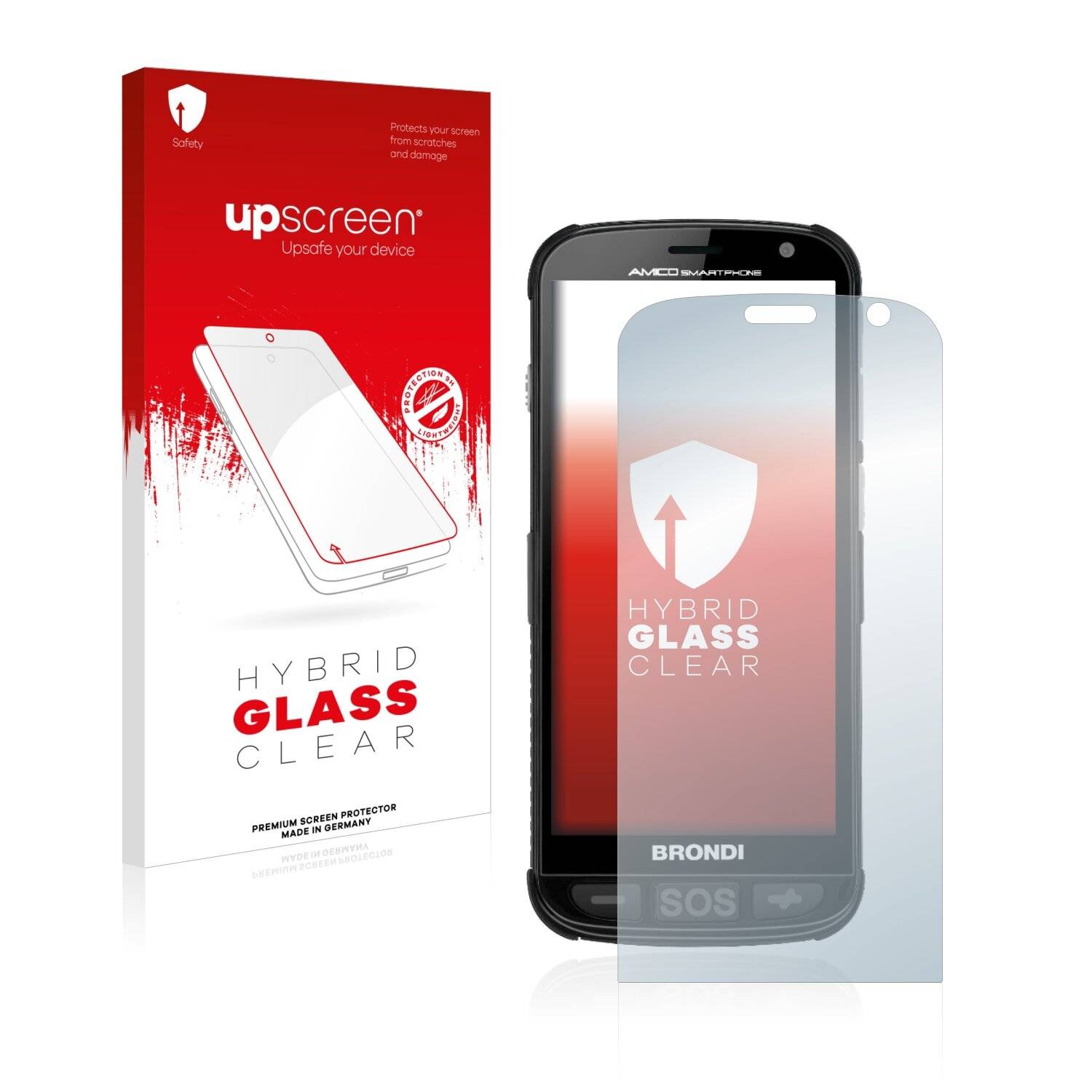 upscreen Hybrid Glass Clear Premium Schutzglas Folie für Brondi