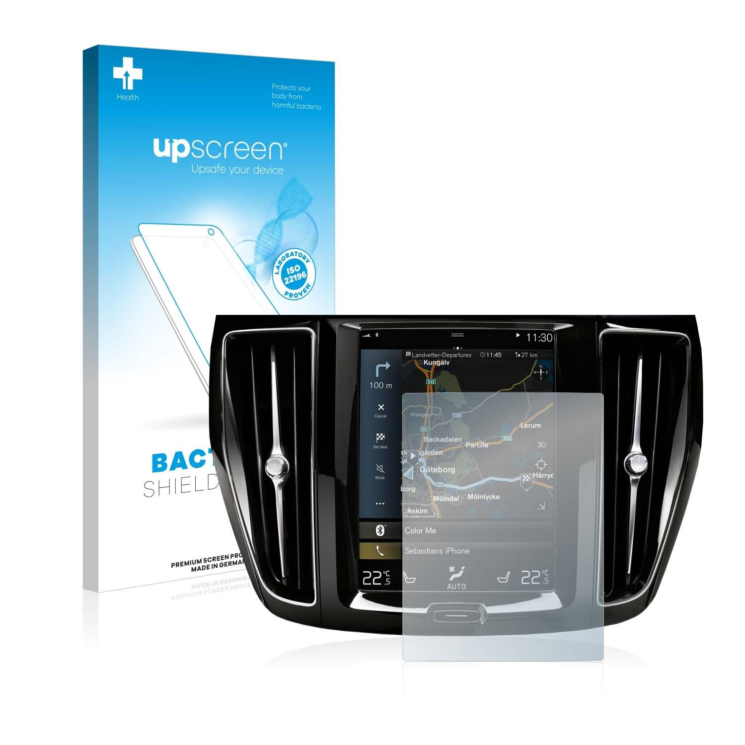 upscreen Bacteria Shield Clear Premium Antibakterielle Displayschutzfolie für Volvo S60