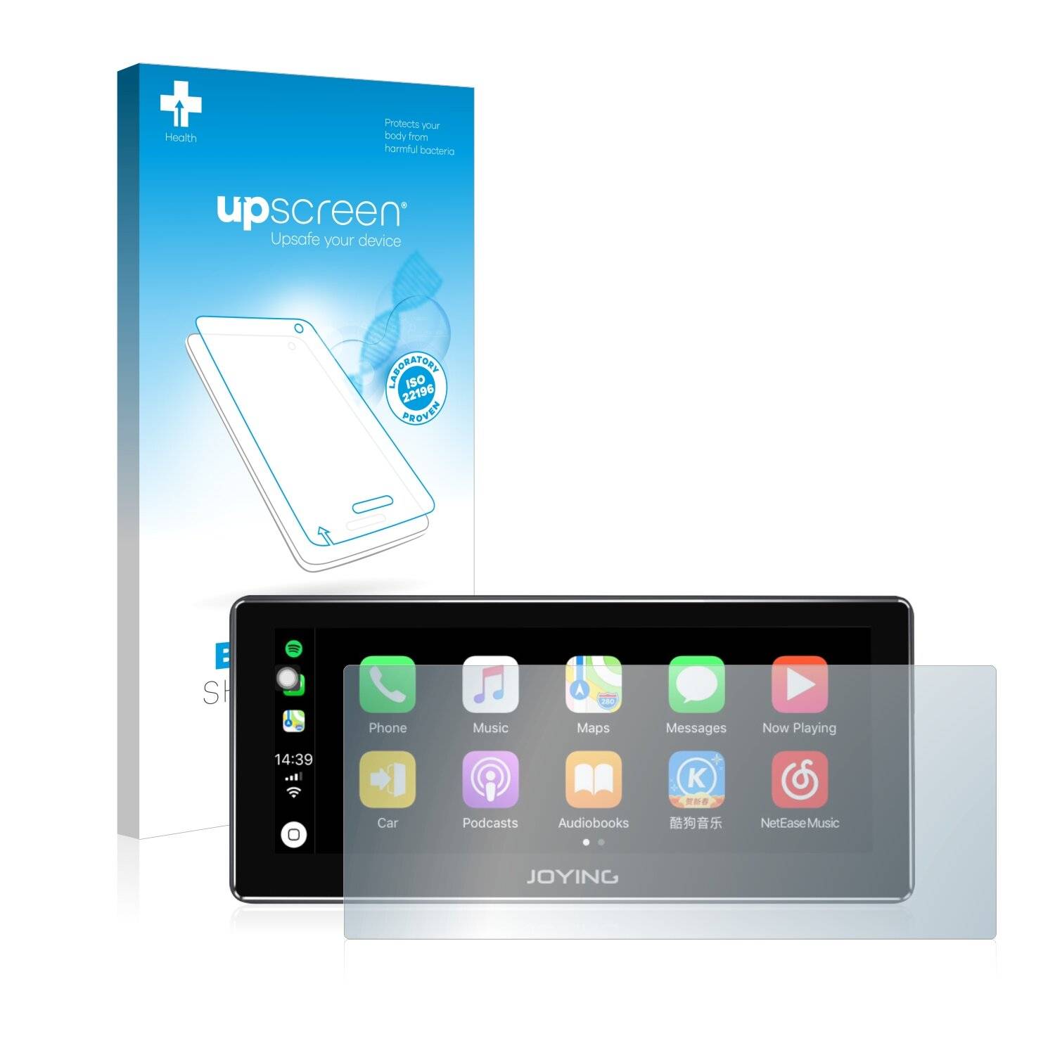 upscreen Bacteria Shield Clear Premium Antibakterielle Displayschutzfolie für Joying 4G Car