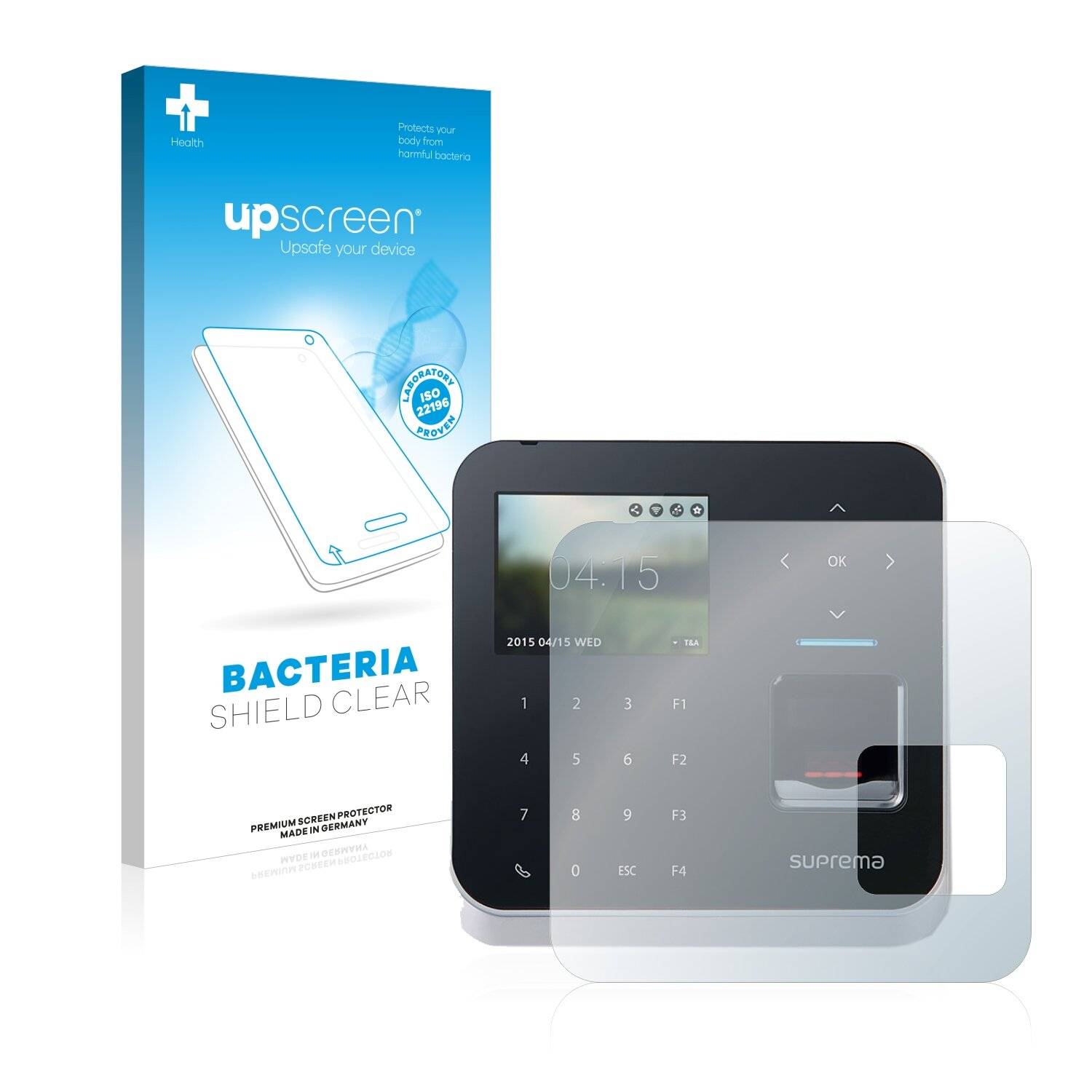 upscreen Bacteria Shield Clear Premium Antibakterielle Displayschutzfolie für Suprema