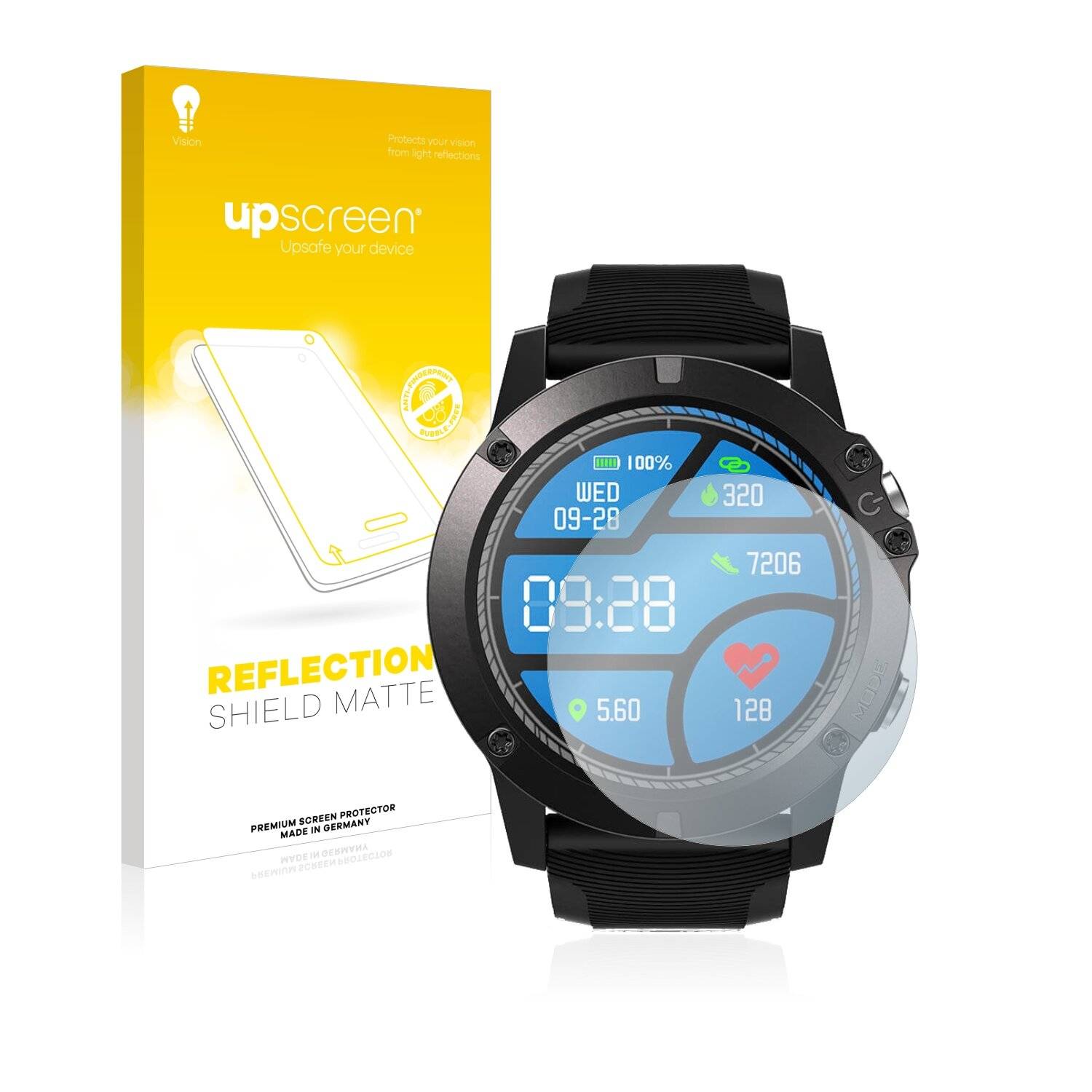 upscreen Reflection Shield Matte Premium Displayschutzfolie für Zeblaze Vibe 3