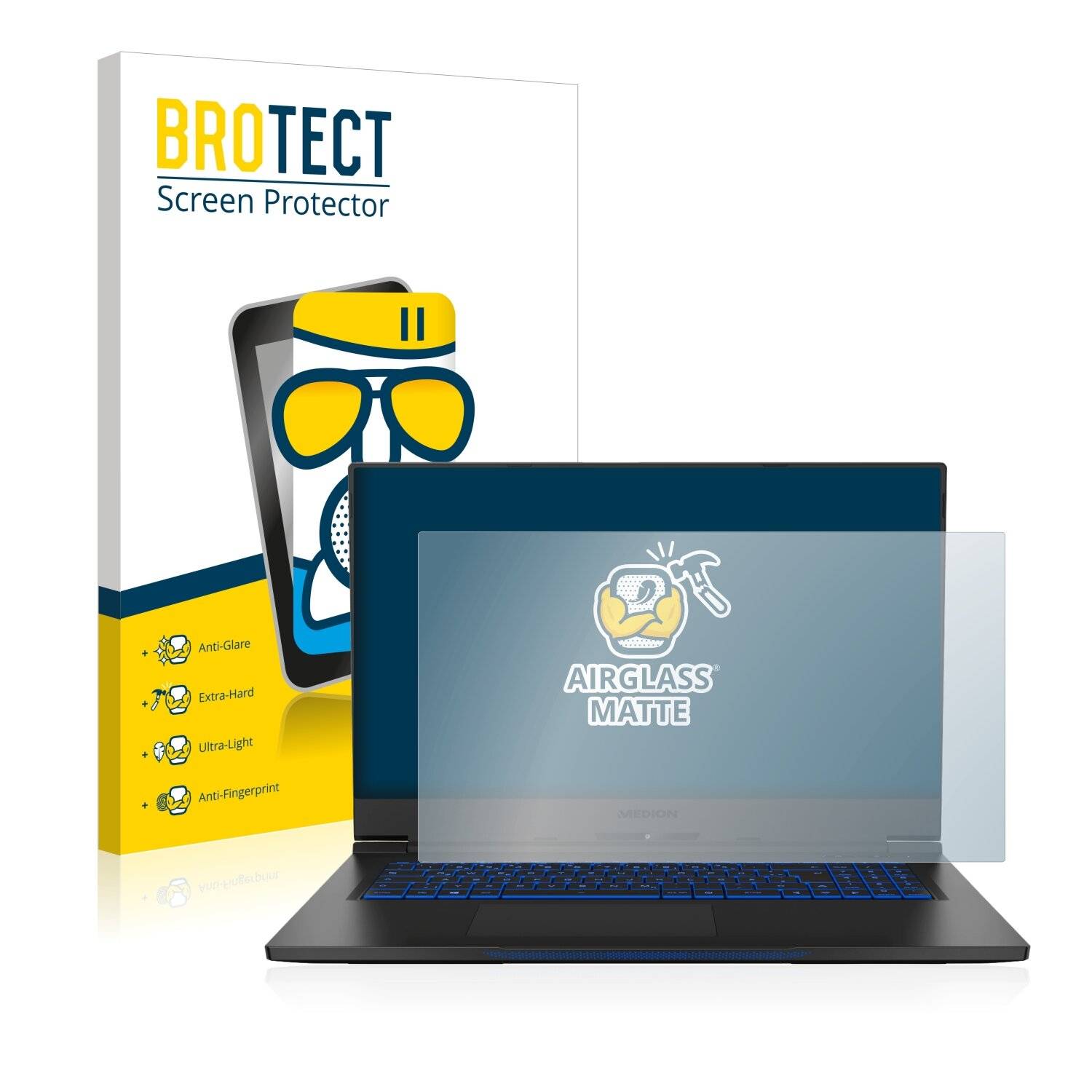 BROTECT AirGlass Matte Schutzglas Folie für Medion Erazer Beast