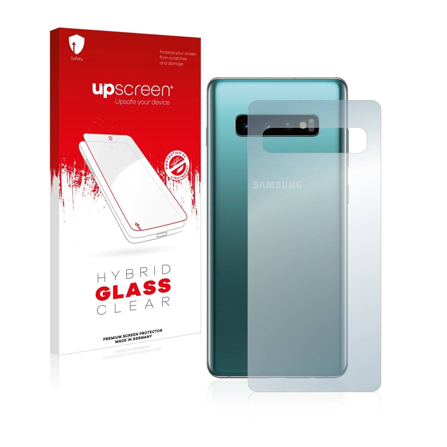 upscreen Hybrid Glass Clear Premium Schutzglas Folie für Samsung Galaxy S10 Plus