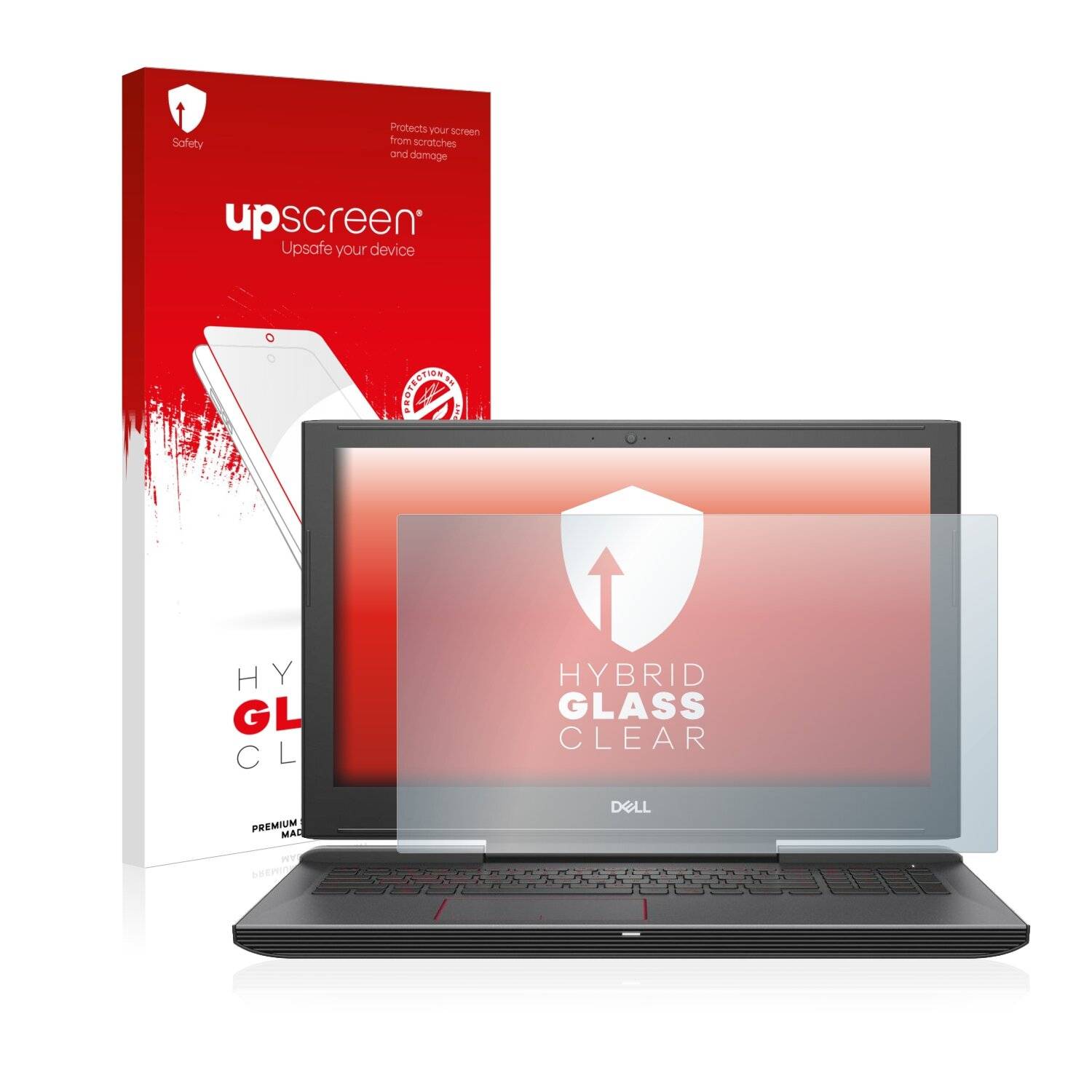 upscreen Hybrid Glass Clear Premium Schutzglas Folie für Dell G5
