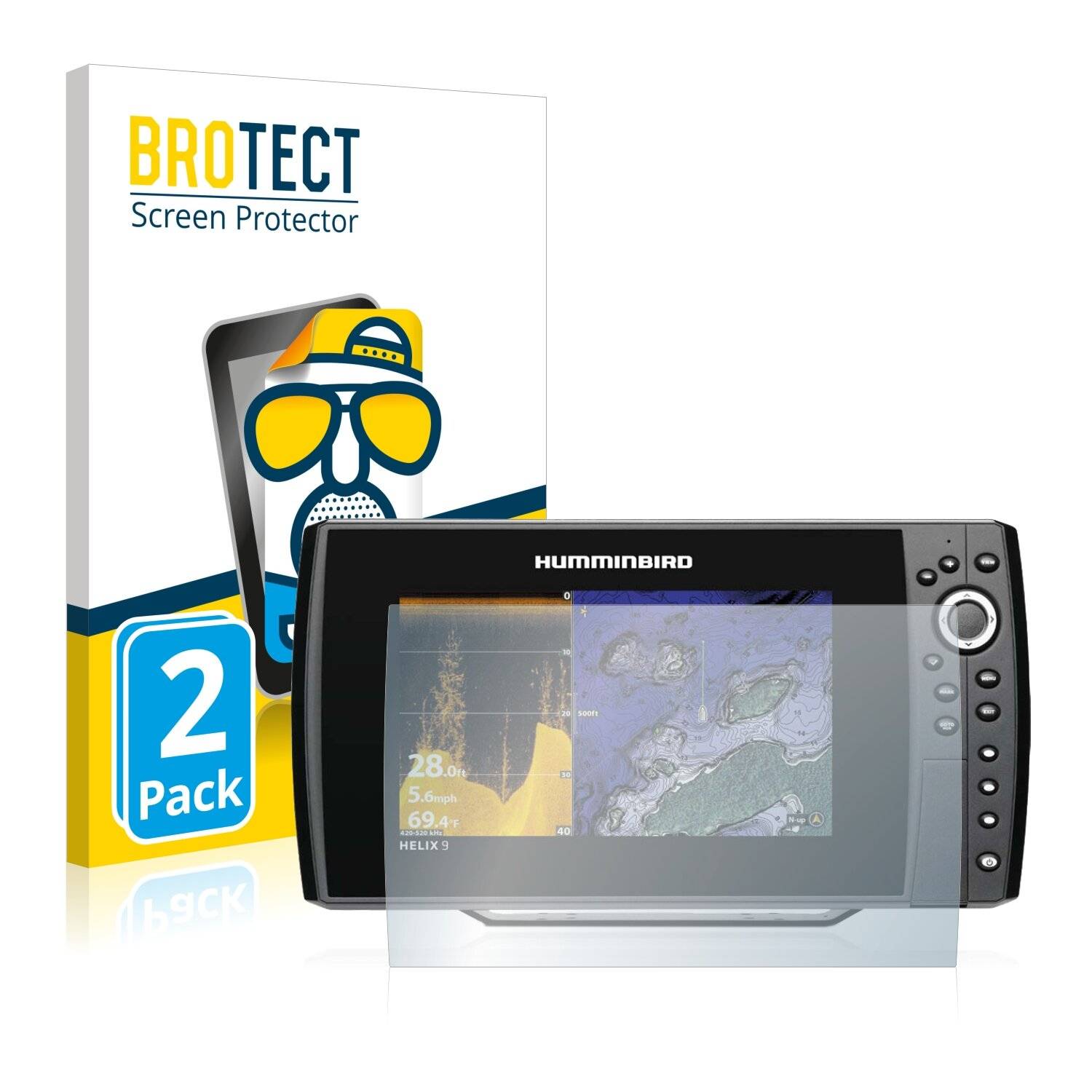 2x BROTECT Matte Displayschutzfolie für Humminbird Helix 9X G2N - Entspiegelt,