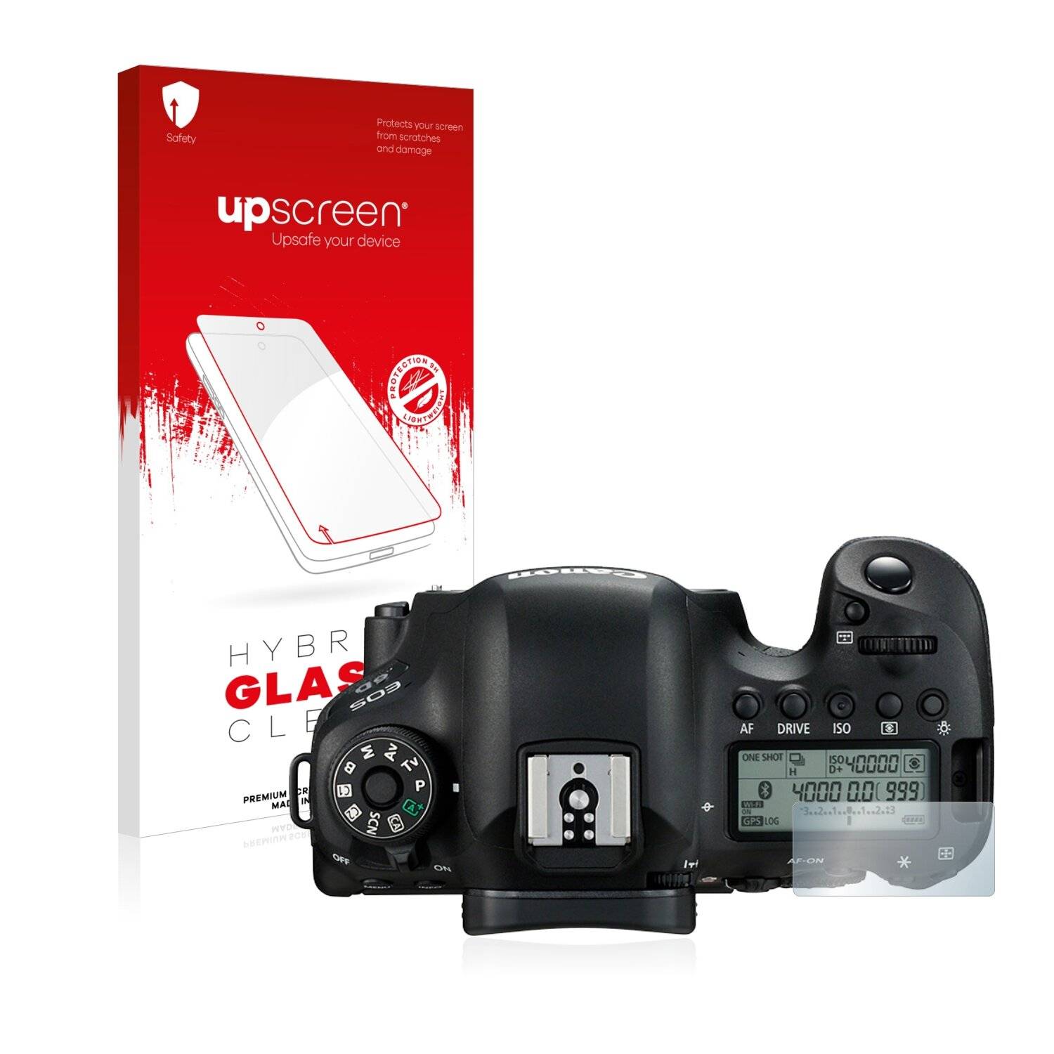 upscreen Hybrid Glass Clear Premium Schutzglas Folie für Canon EOS 6D
