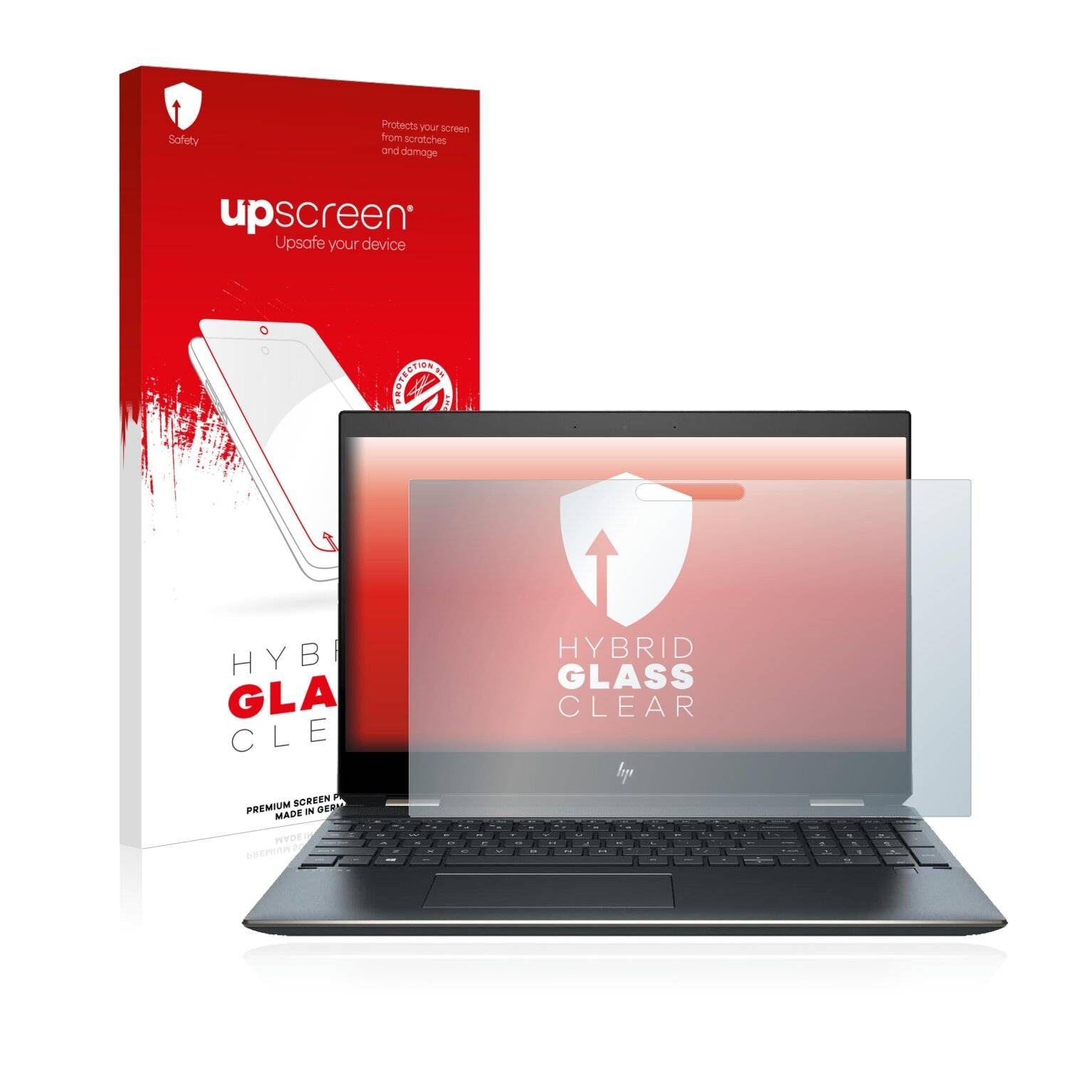 upscreen Hybrid Glass Clear Premium Schutzglas Folie für HP Spectre x360