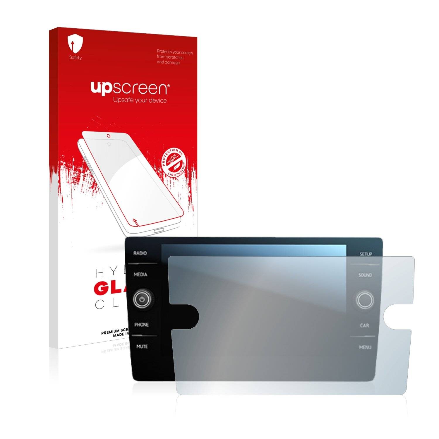 upscreen Hybrid Glass Clear Premium Schutzglas Folie für Volkswagen Tiguan Discover Media 8