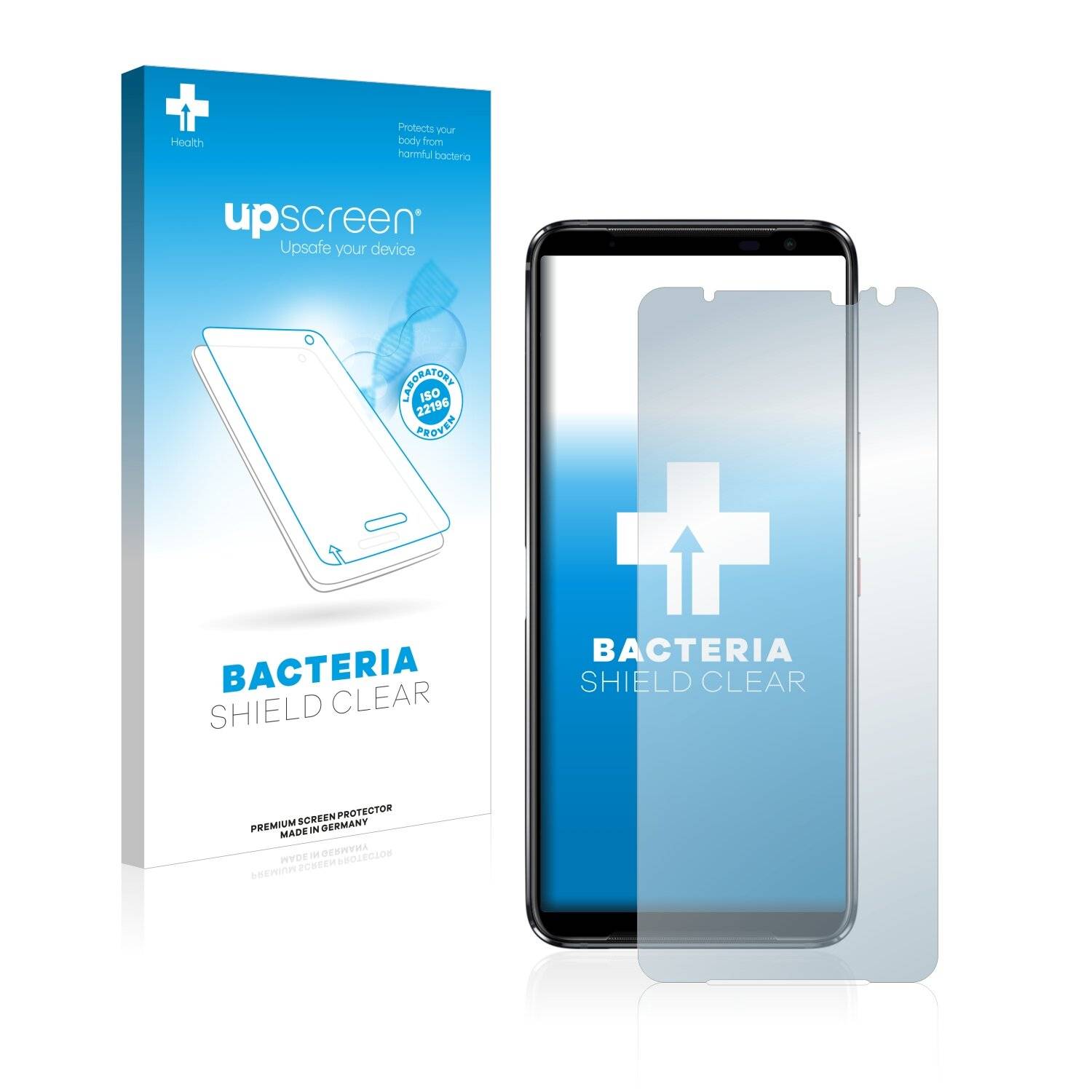 upscreen Bacteria Shield Clear Premium Antibakterielle Displayschutzfolie für Asus ROG Phone
