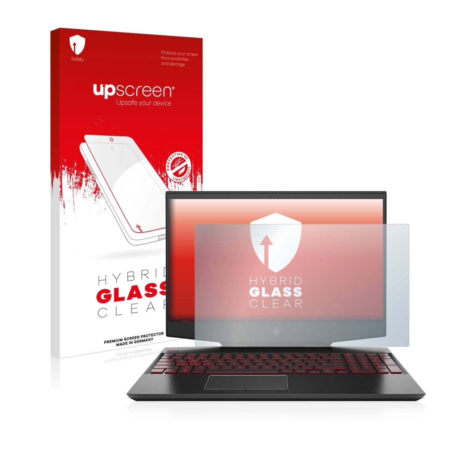 upscreen Hybrid Glass Clear Premium Schutzglas Folie für HP Omen