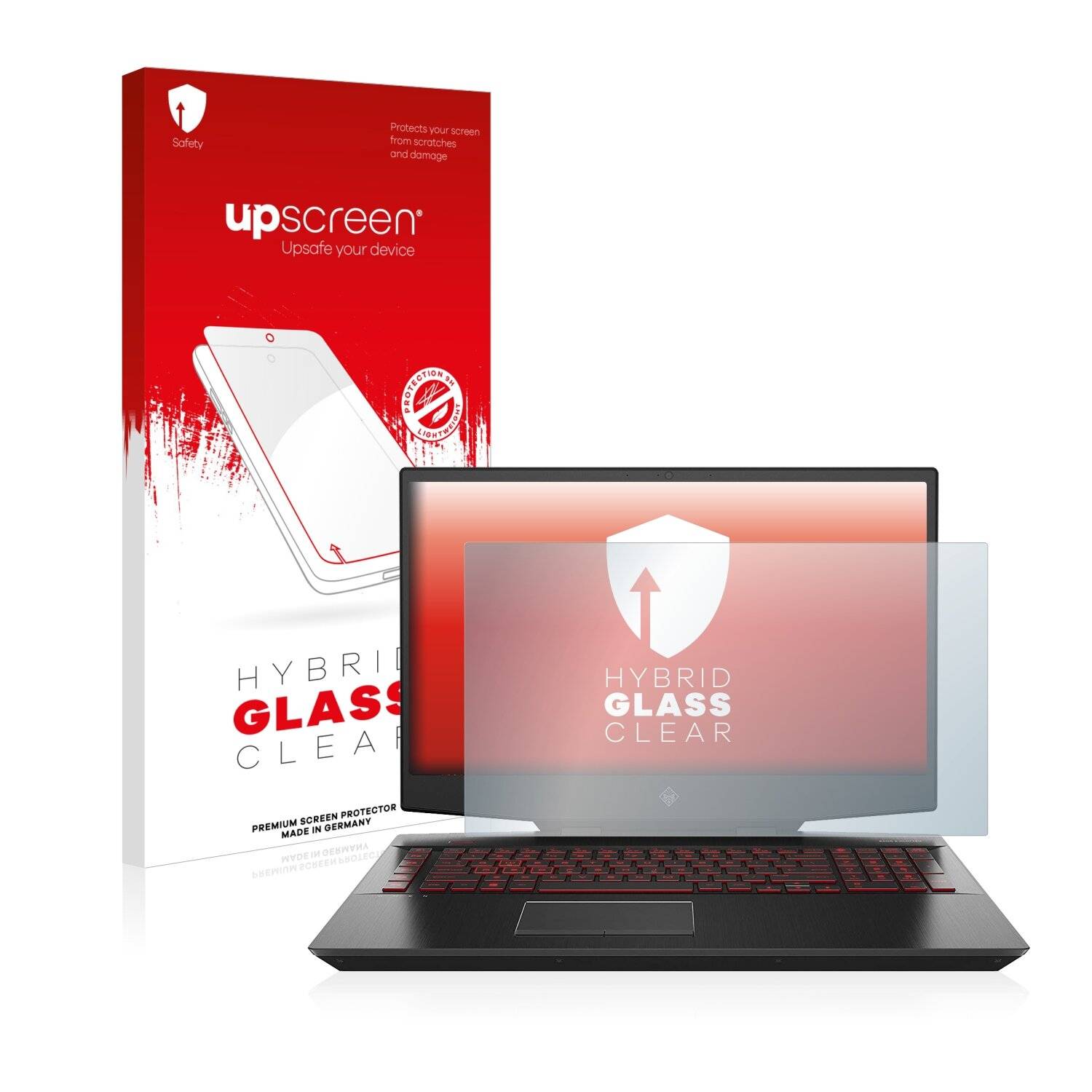 upscreen Hybrid Glass Clear Premium Schutzglas Folie für HP Omen