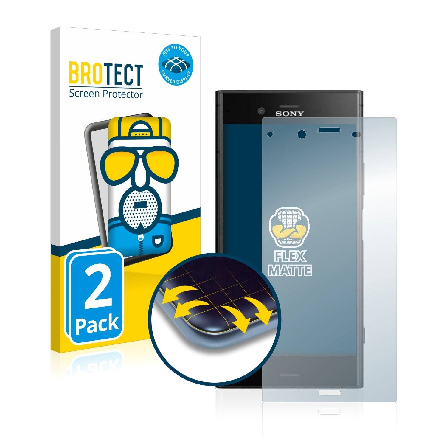 2x BROTECT Flex Matte Full-Cover Displayschutzfolie für Sony Xperia