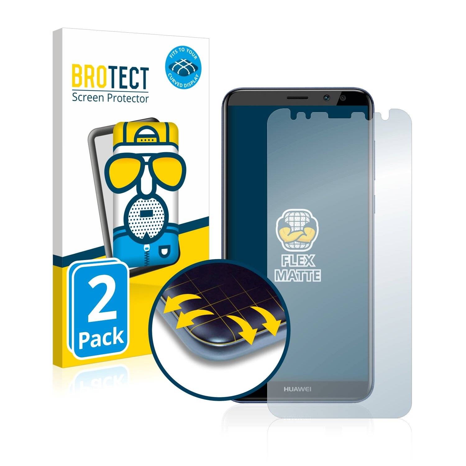 2x BROTECT Flex Matte Full-Cover Displayschutzfolie für Huawei Mate 10