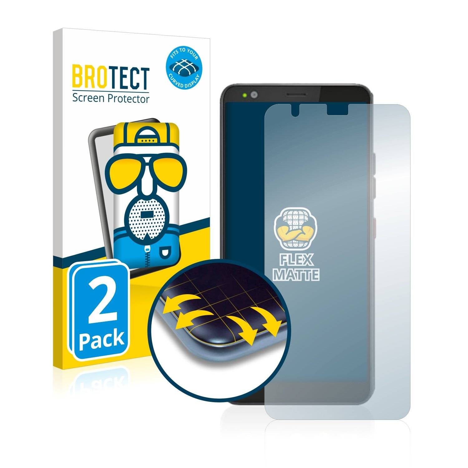 2x BROTECT Flex Matte Full-Cover Displayschutzfolie für Gigaset
