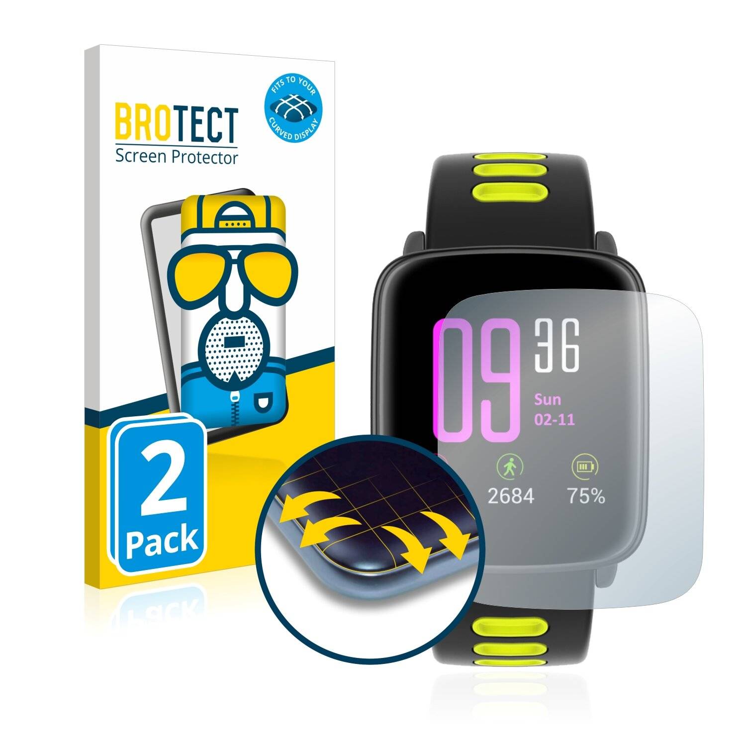 2x BROTECT Flex Matte Full-Cover Displayschutzfolie für KingWear