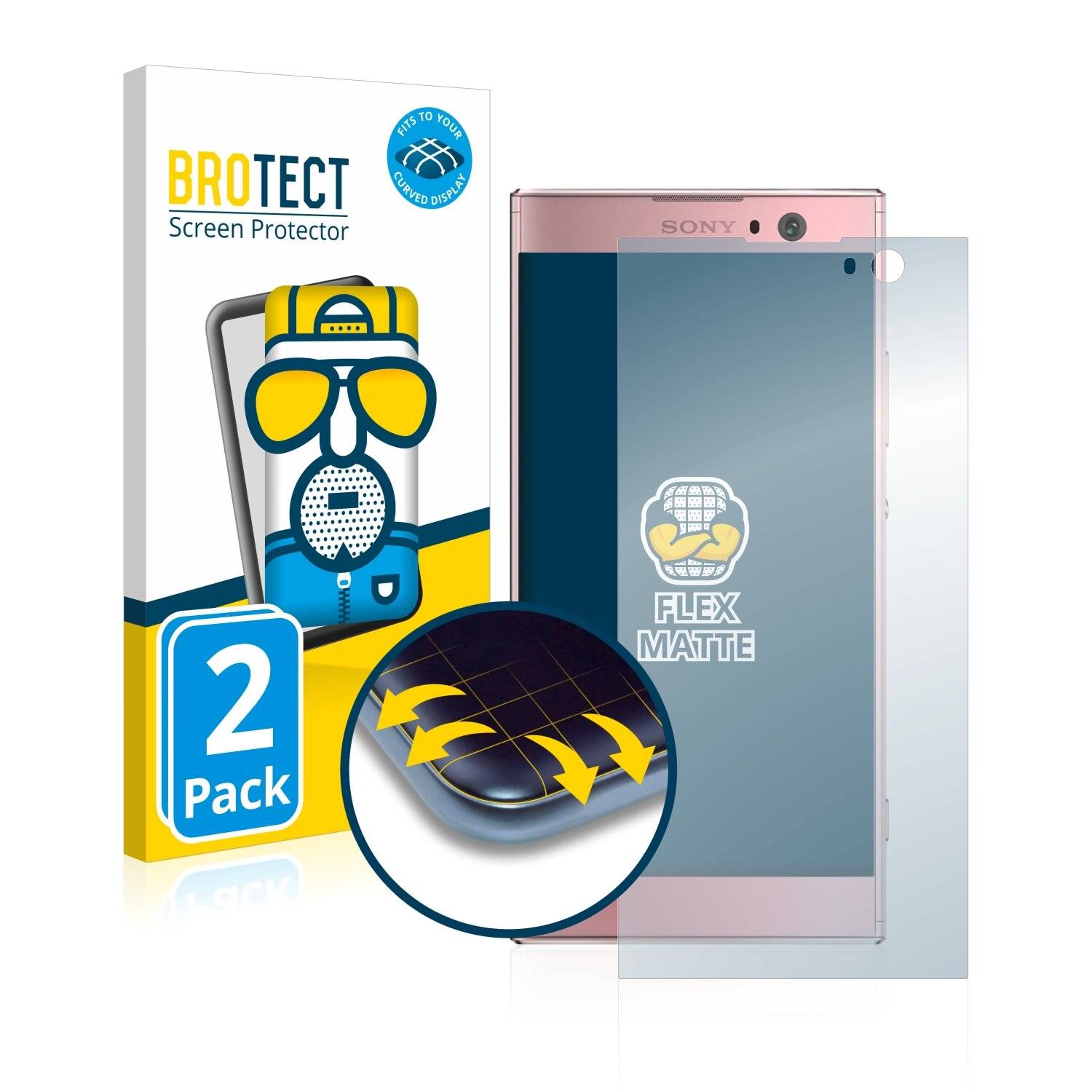 2x BROTECT Flex Matte Full-Cover Displayschutzfolie für Sony Xperia