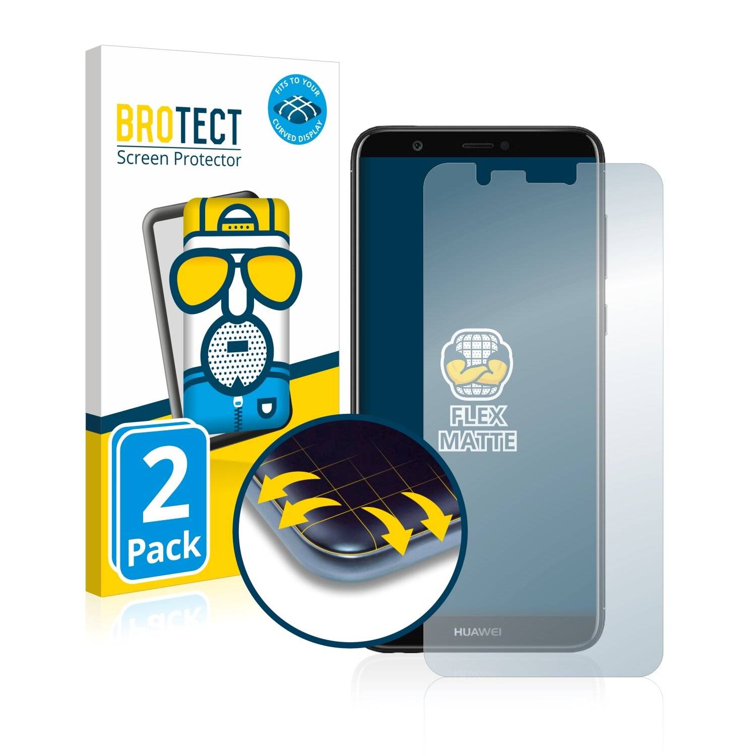 2x BROTECT Flex Matte Full-Cover Displayschutzfolie für Huawei Enjoy