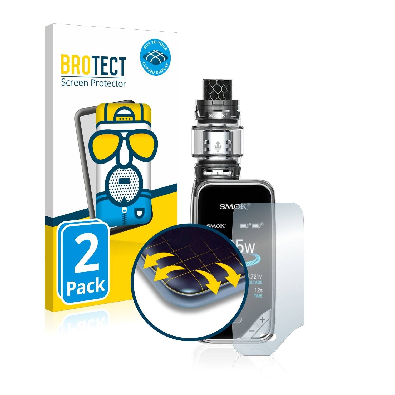2x BROTECT Flex Matte Full-Cover Displayschutzfolie für Smok