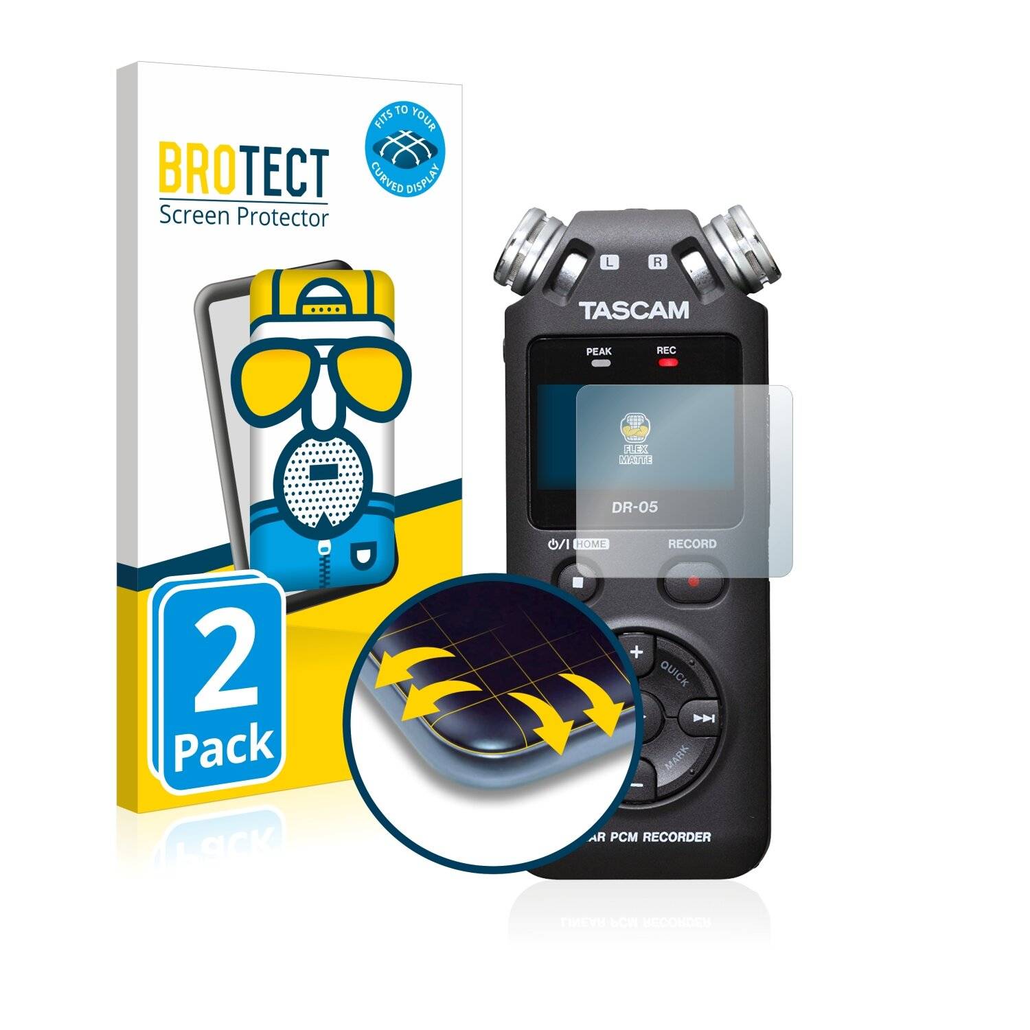 2x BROTECT Flex Matte Full-Cover Displayschutzfolie für Tascam