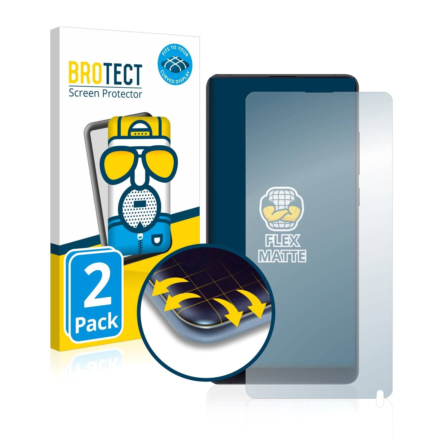 2x BROTECT Flex Matte Full-Cover Displayschutzfolie für Xiaomi Mi Mix