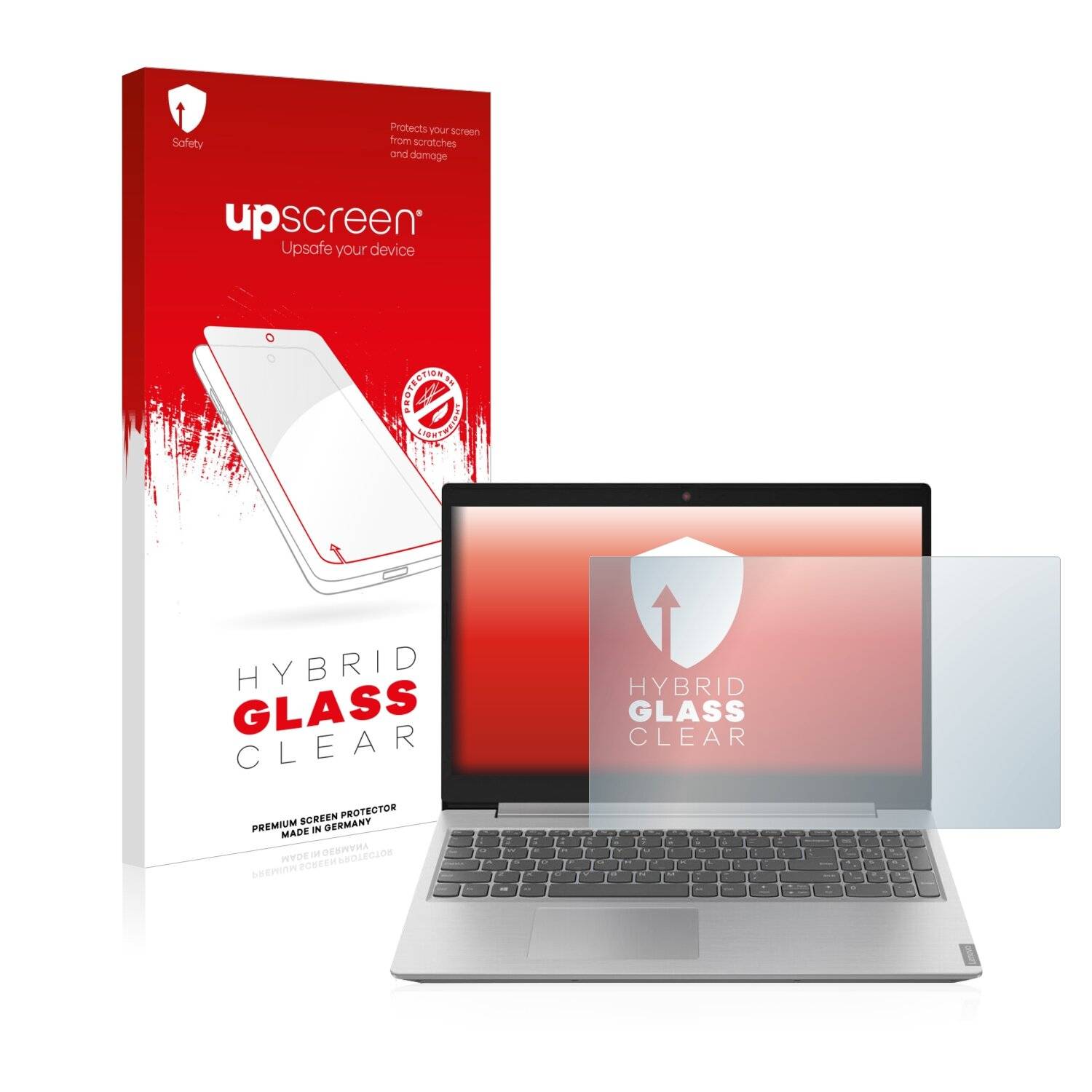 upscreen Hybrid Glass Clear Premium Schutzglas Folie für Lenovo IdeaPad L340
