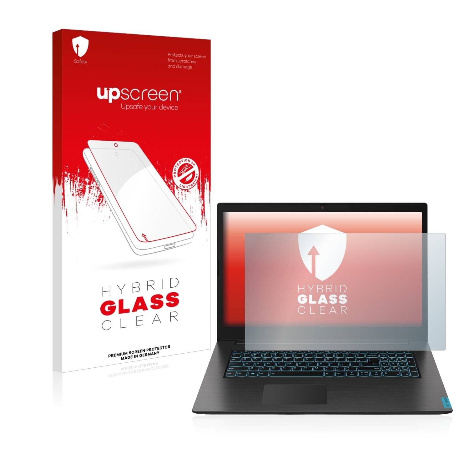 upscreen Hybrid Glass Clear Premium Schutzglas Folie für Lenovo IdeaPad L340 Gaming